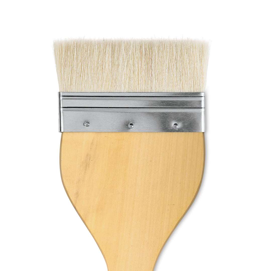 Open in modal - Yasutomo Hake Brush - Flat, Wood Handle, 3-7/8" close up