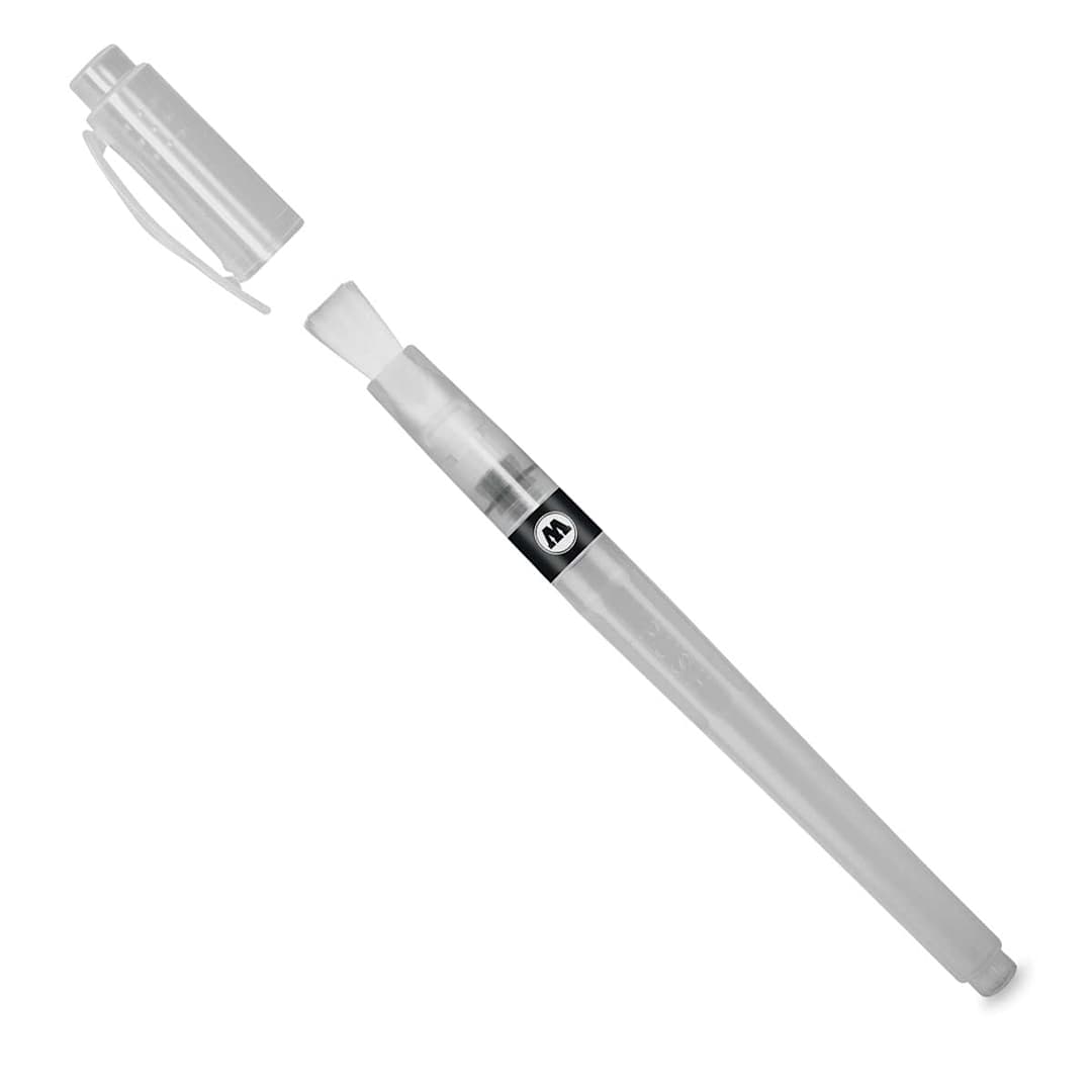 Open in modal - Molotow Aqua Squeeze Brush Pens - Angled view of 7mm tip brush pen shown open