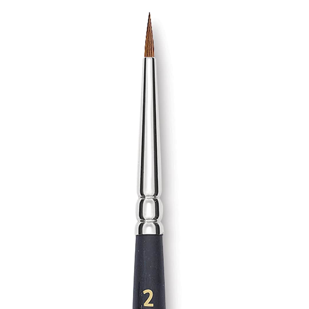 Open in modal - Blick Masterstroke Finest Red Sable Brush - Round, Size 2/0, Short Handle close-up