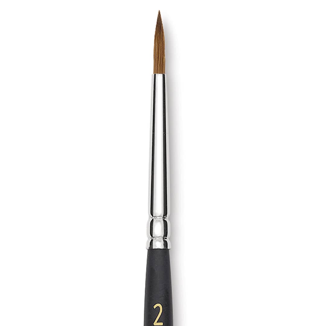 Open in modal - Blick Masterstroke Finest Red Sable Brush - Round, Size 2, Short Handle close-up