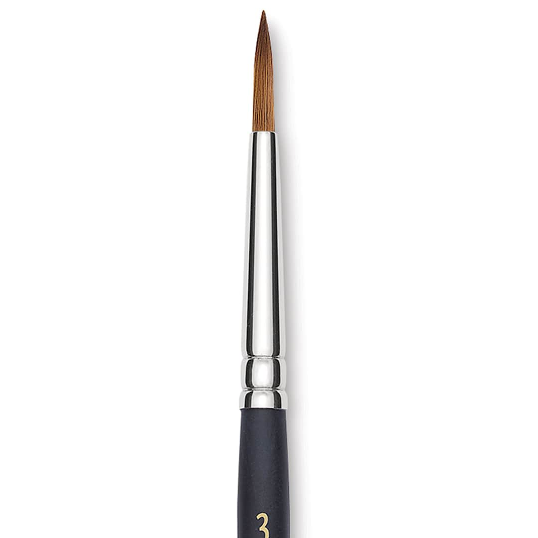 Open in modal - Blick Masterstroke Finest Red Sable Brush - Round, Size 3, Short Handle close-up
