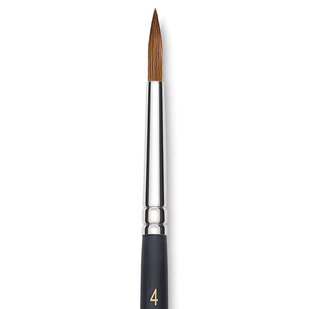 Open in modal - Blick Masterstroke Finest Red Sable Brush - Round, Size 4, Short Handle close-up