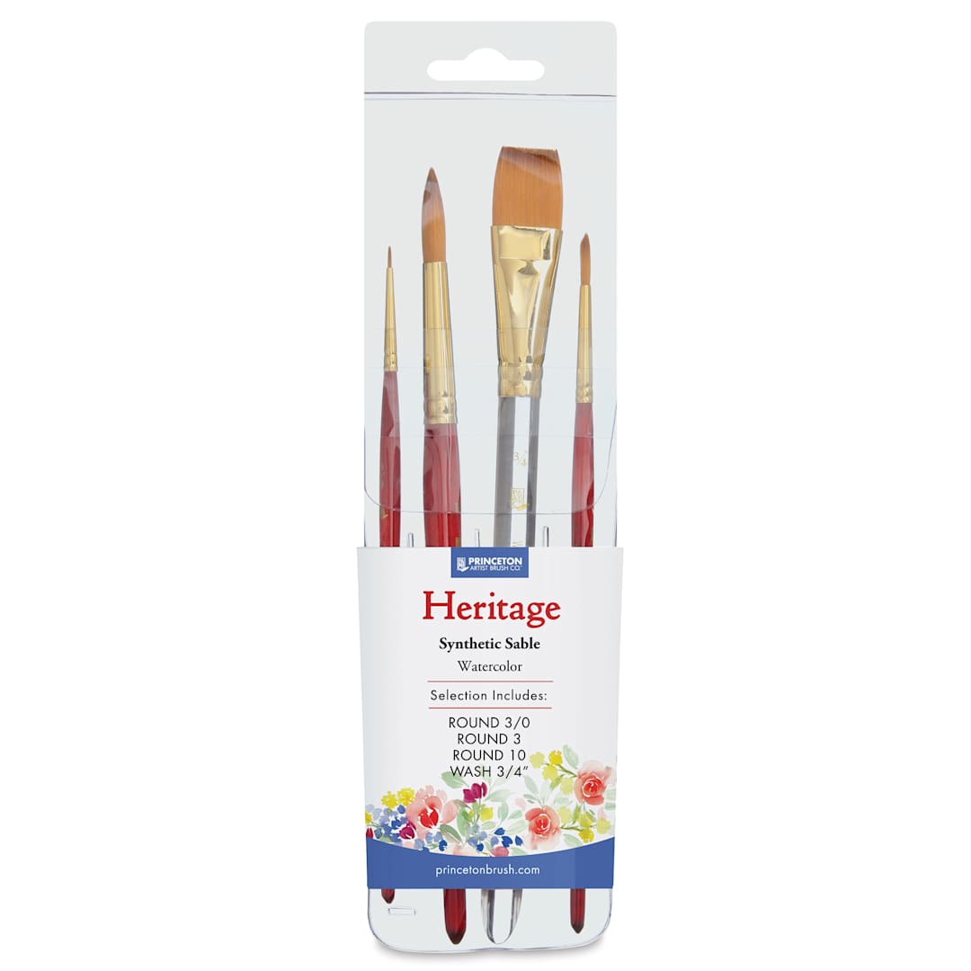 Open in modal - Princeton Pro Series 4050 Heritage Synthetic Sable Brushes - Set of 4
