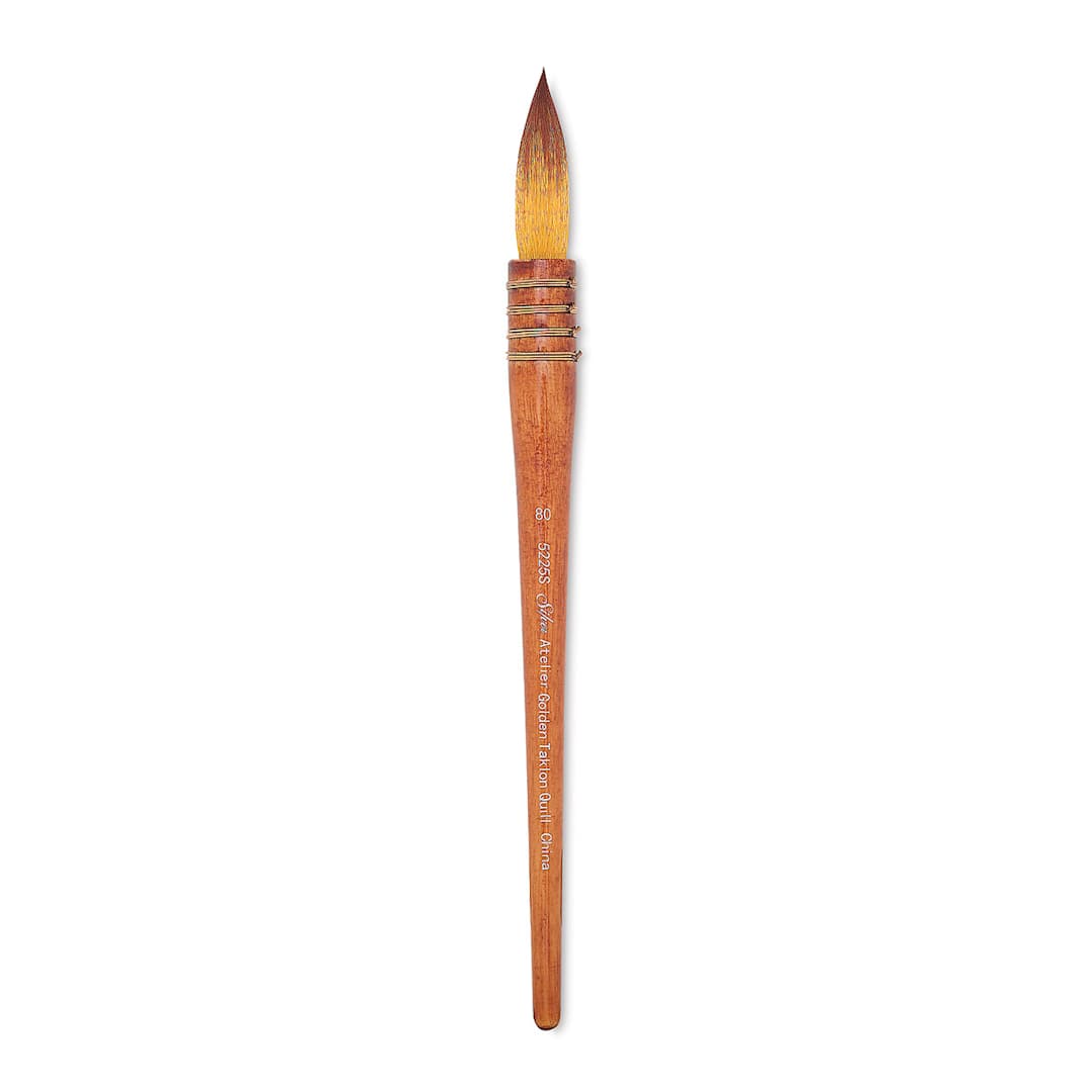 Open in modal - Silver Brush Atelier Quill Series Golden Taklon Brush - Size 80, Short Handle
