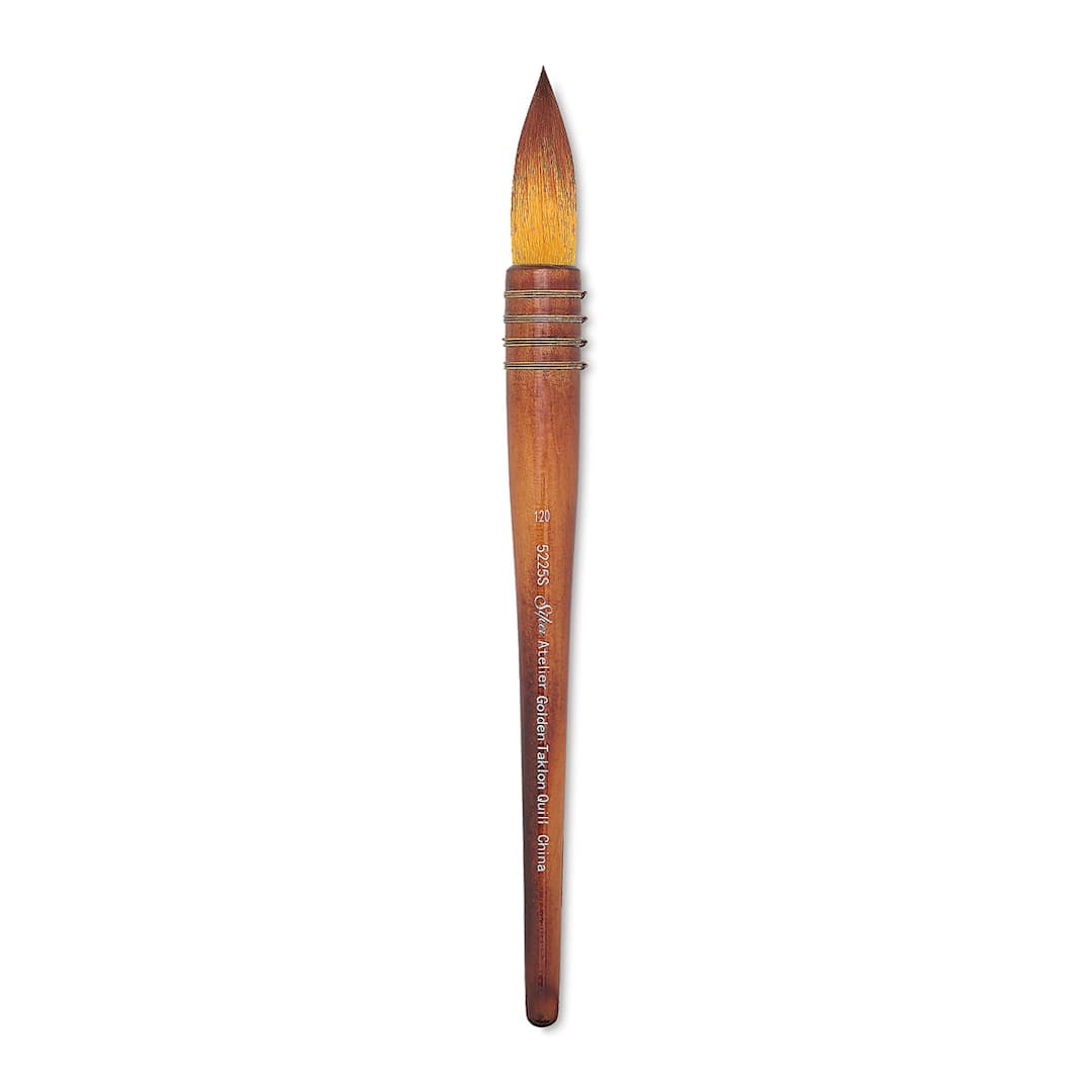 Open in modal - Silver Brush Atelier Quill Series Golden Taklon Brush - Size 120, Short Handle