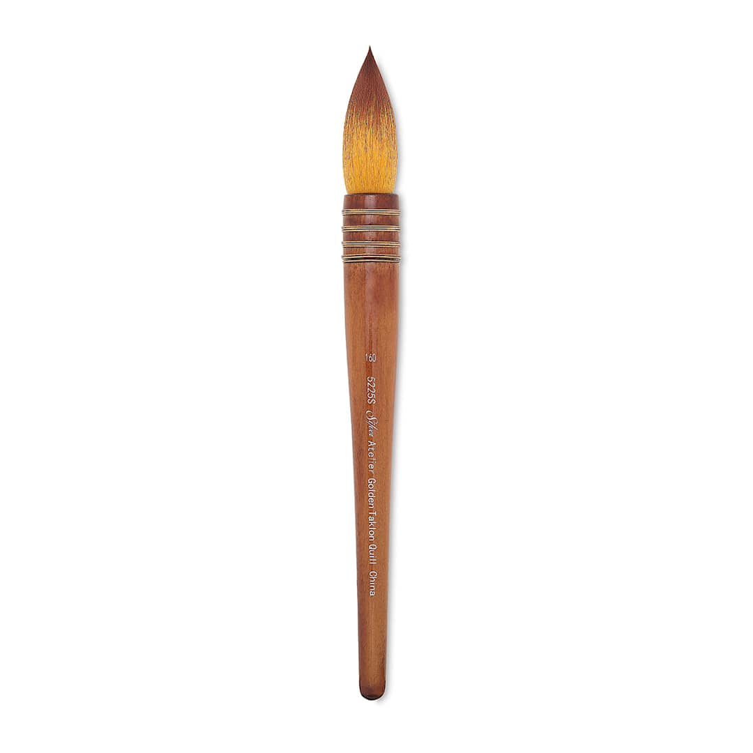 Open in modal - Silver Brush Atelier Quill Series Golden Taklon Brush - Size 160, Short Handle