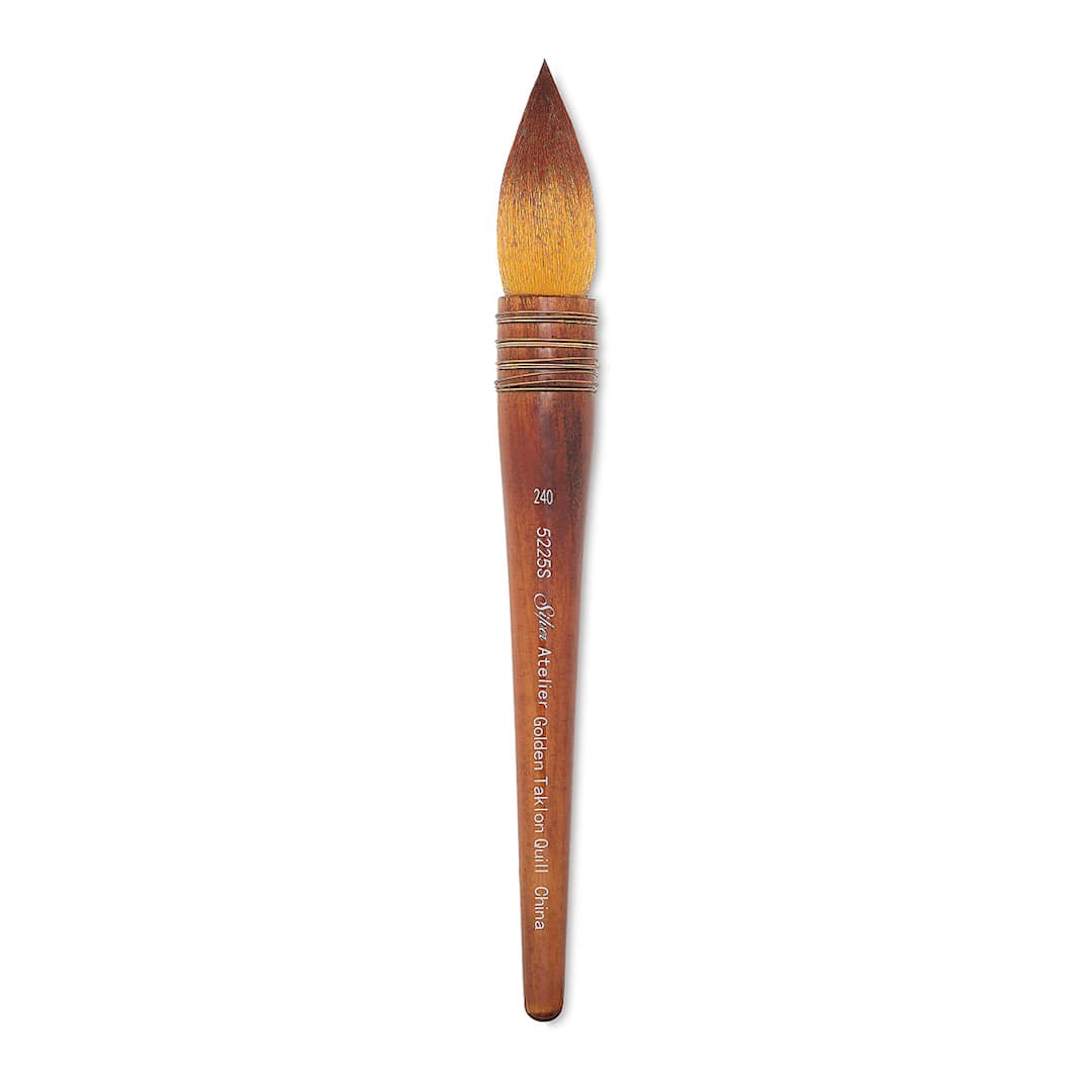 Open in modal - Silver Brush Atelier Quill Series Golden Taklon Brush - Size 240, Short Handle