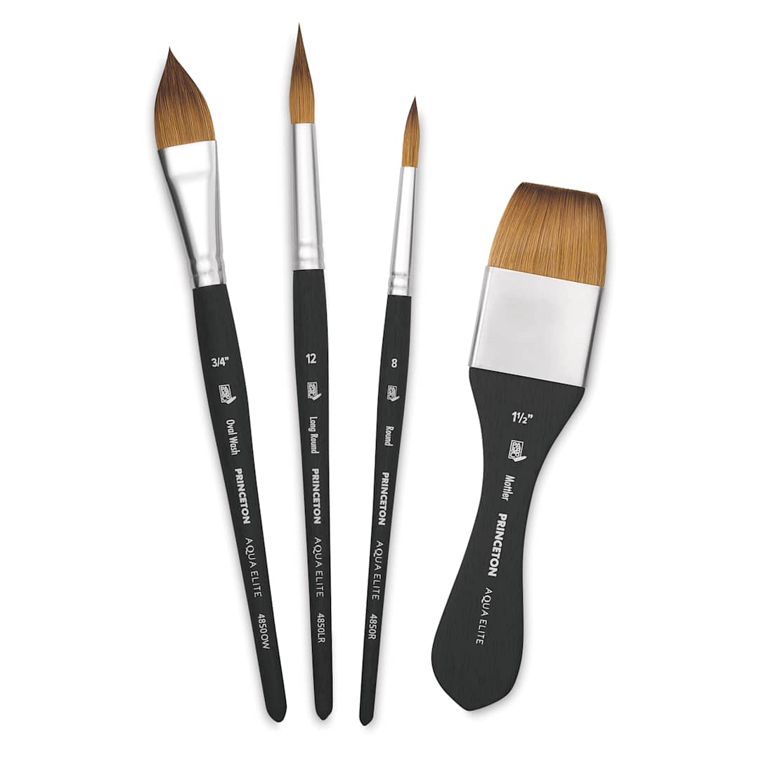 Open in modal - Princeton Aqua Elite Series 4850 Synthetic Brushes - Box Set of 4