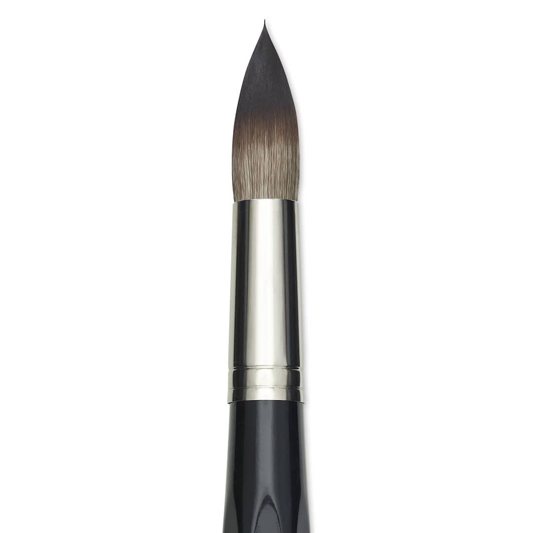 Open in modal - Da Vinci Casaneo Synthetic Squirrel Watercolor Brush - Round, Size 40, Short Handle, close-up