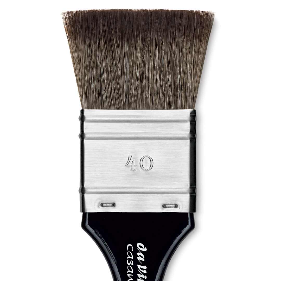 Open in modal - Da Vinci Casaneo Synthetic Squirrel Watercolor Brush - Mottler, Size 40, Short Handle, close-up