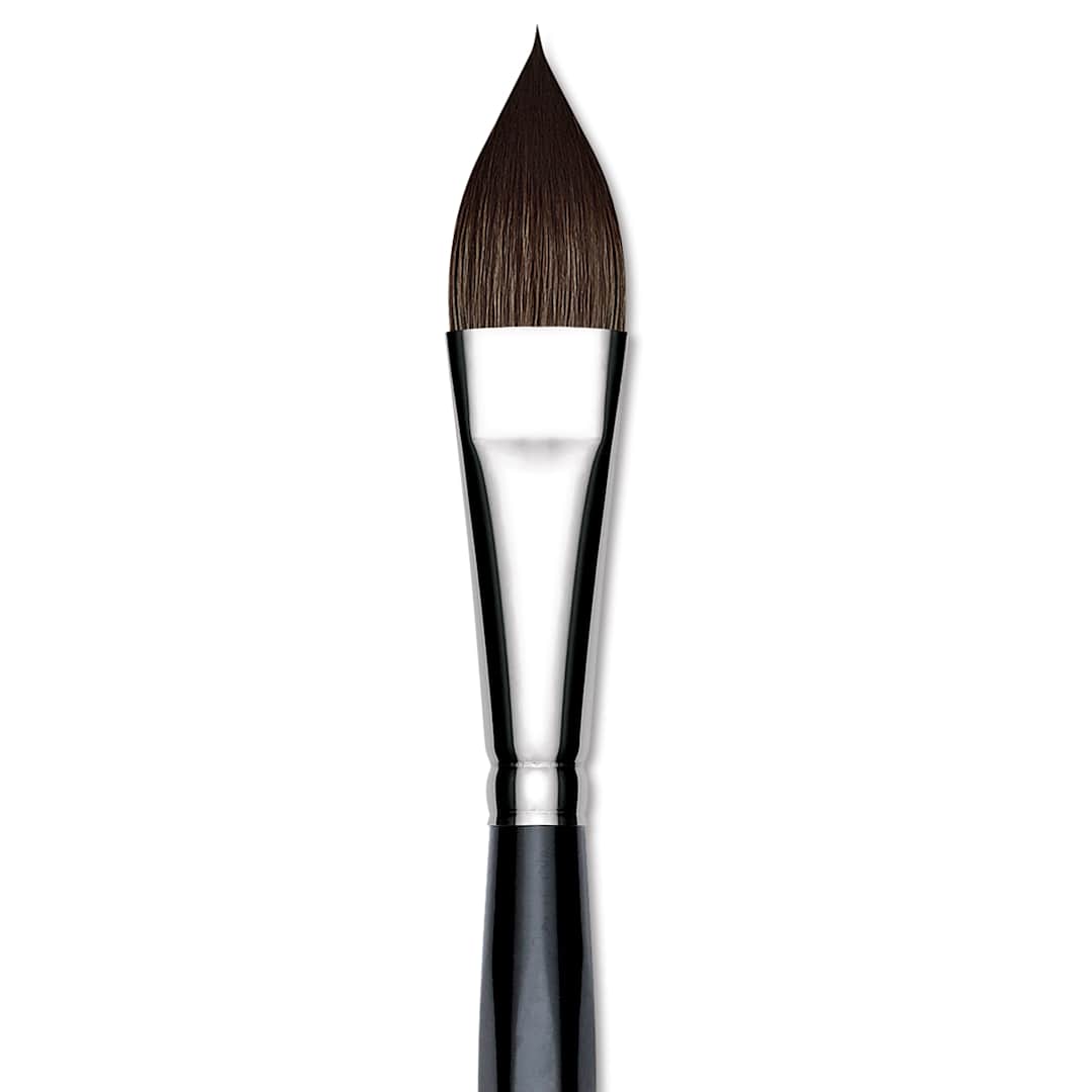 Open in modal - Da Vinci Casaneo Synthetic Squirrel Watercolor Brush - Pointed Oval Wash, Size 16, Short Handle, Synthetic, close up