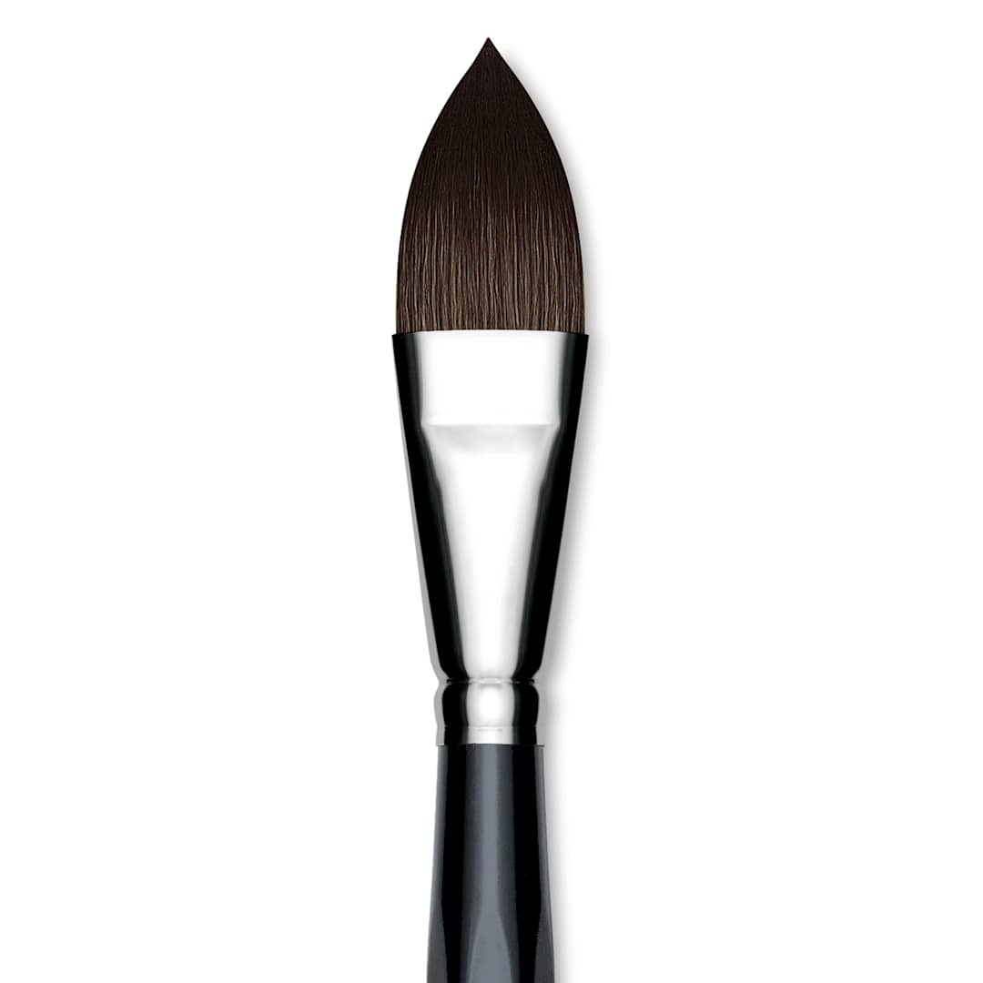 Open in modal - Da Vinci Casaneo Synthetic Squirrel Watercolor Brush - Pointed Oval Wash, Size 24, Short Handle, Synthetic, close up