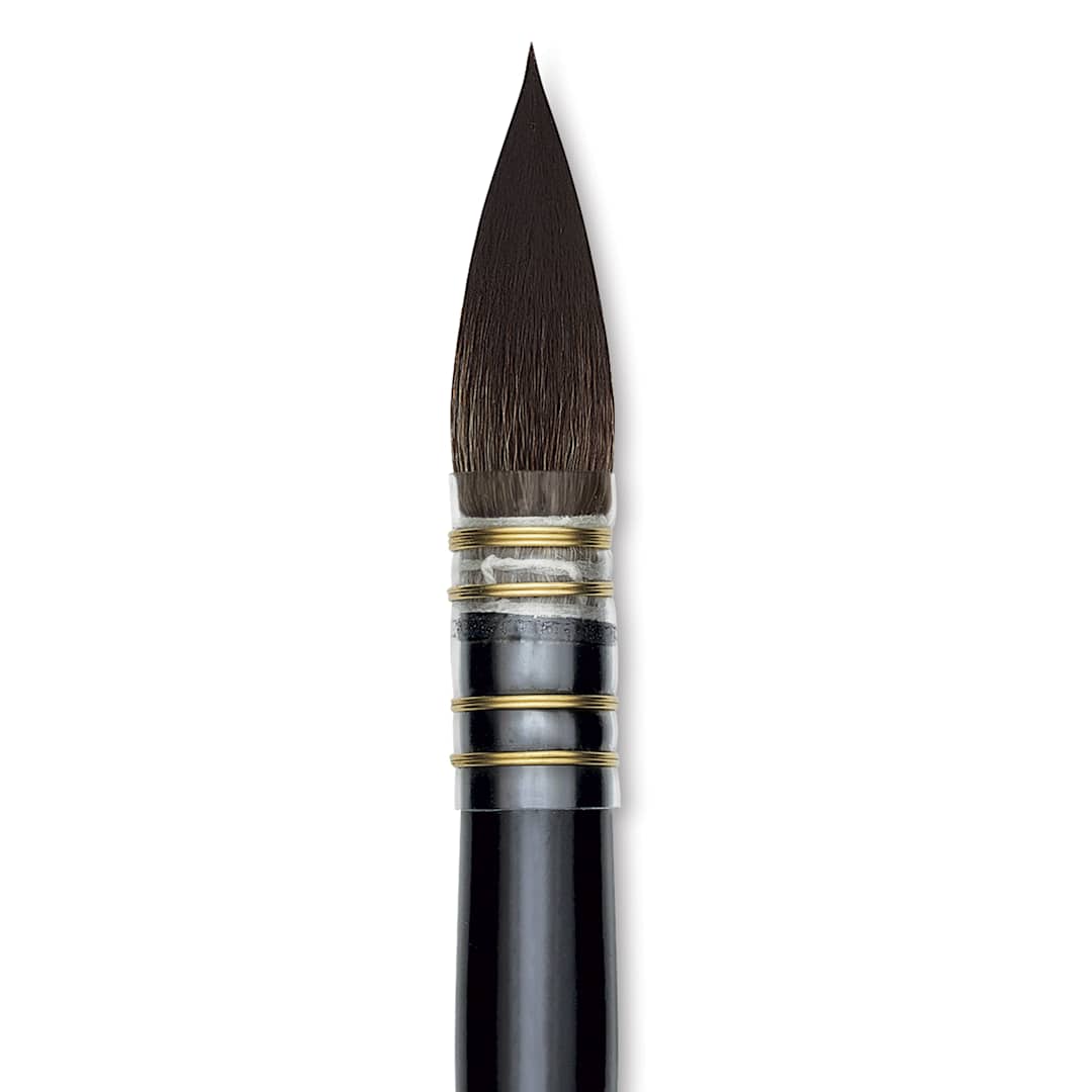 Open in modal - Da Vinci Casaneo Synthetic Squirrel Watercolor Brush - Quill Round Wash, Size 6, Short Handle, Synthetic