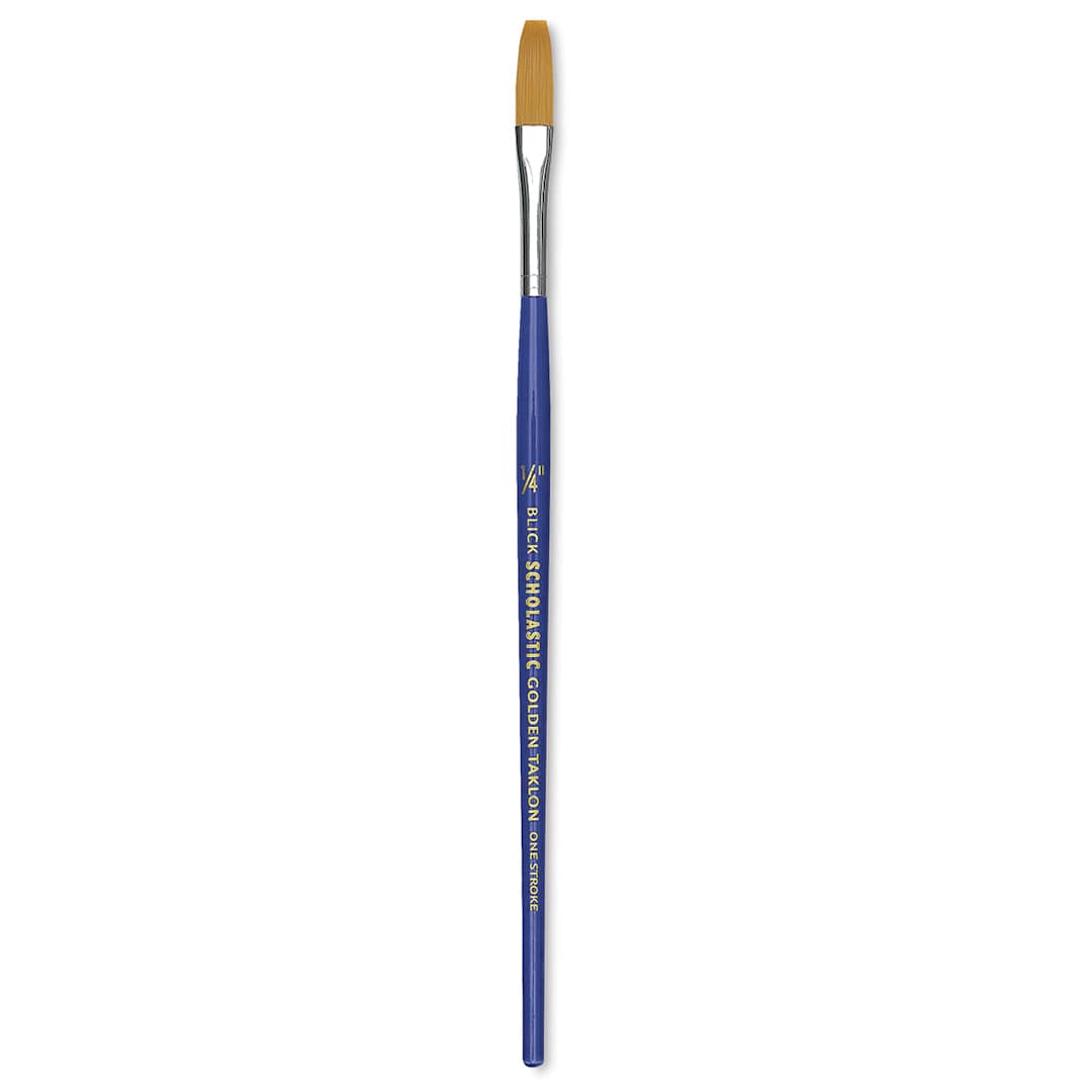 Open in modal - Blick Scholastic Golden Taklon Brush - One-Stroke, 1/4"