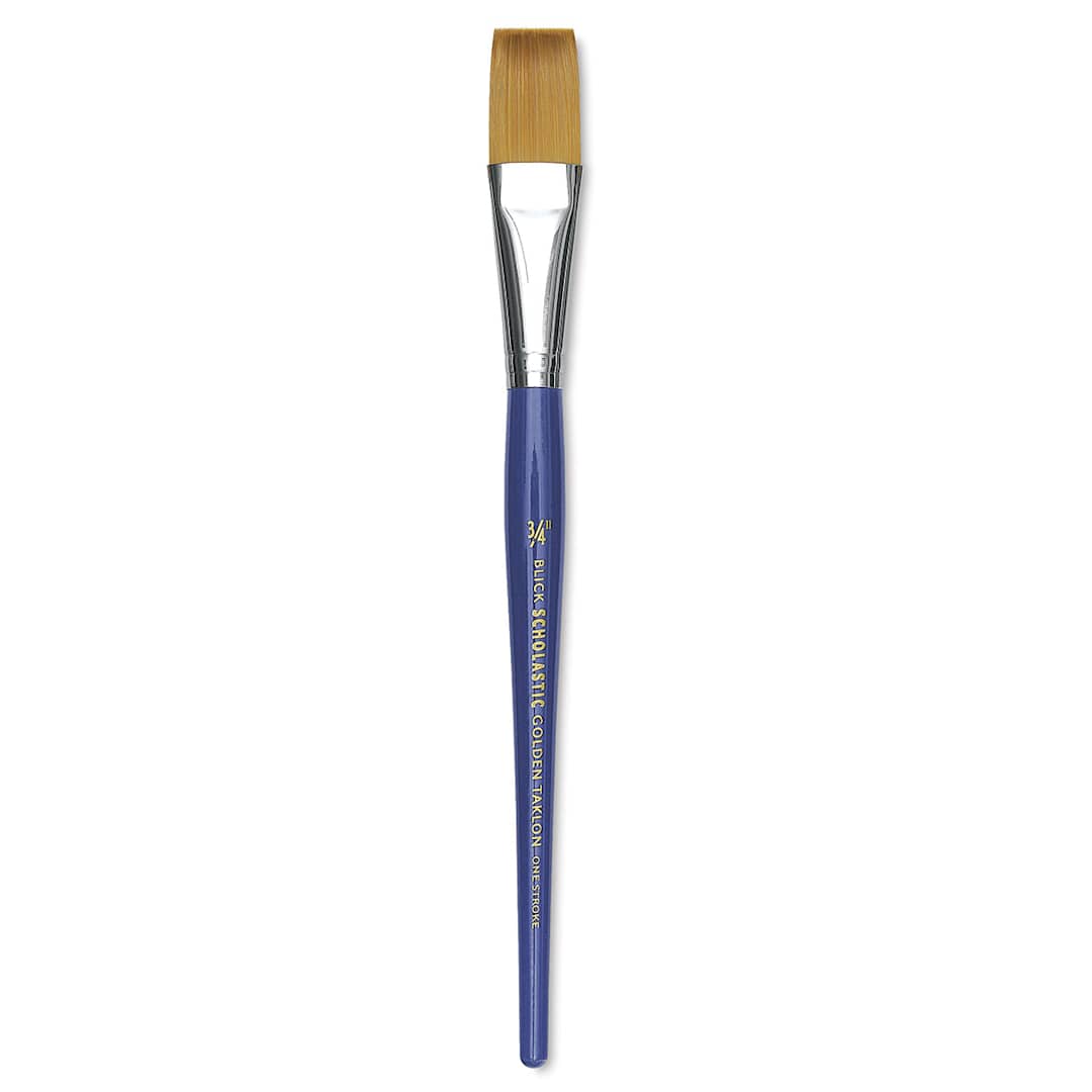 Open in modal - Blick Scholastic Golden Taklon Brush - One-Stroke, 3/4"