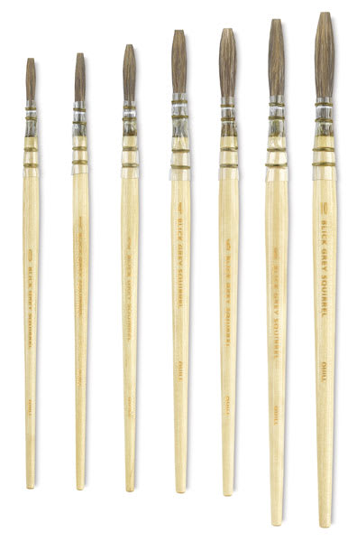 Open in modal - Blick Grey Quill - All seven sizes shown upright