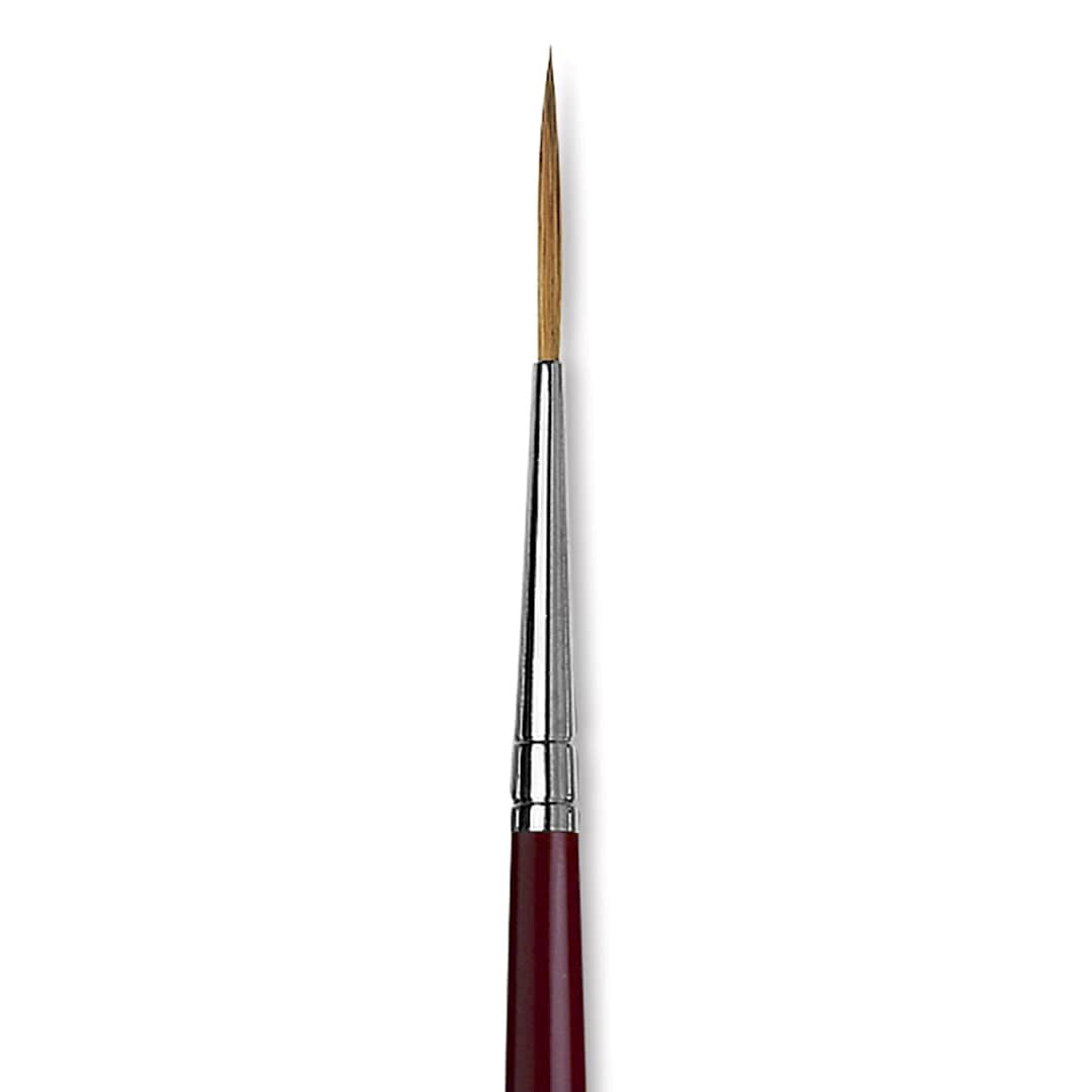 Open in modal - Da Vinci Kolinsky Red Sable Brush - Medium Pointed Liner, Long Handle, Size 2 close up