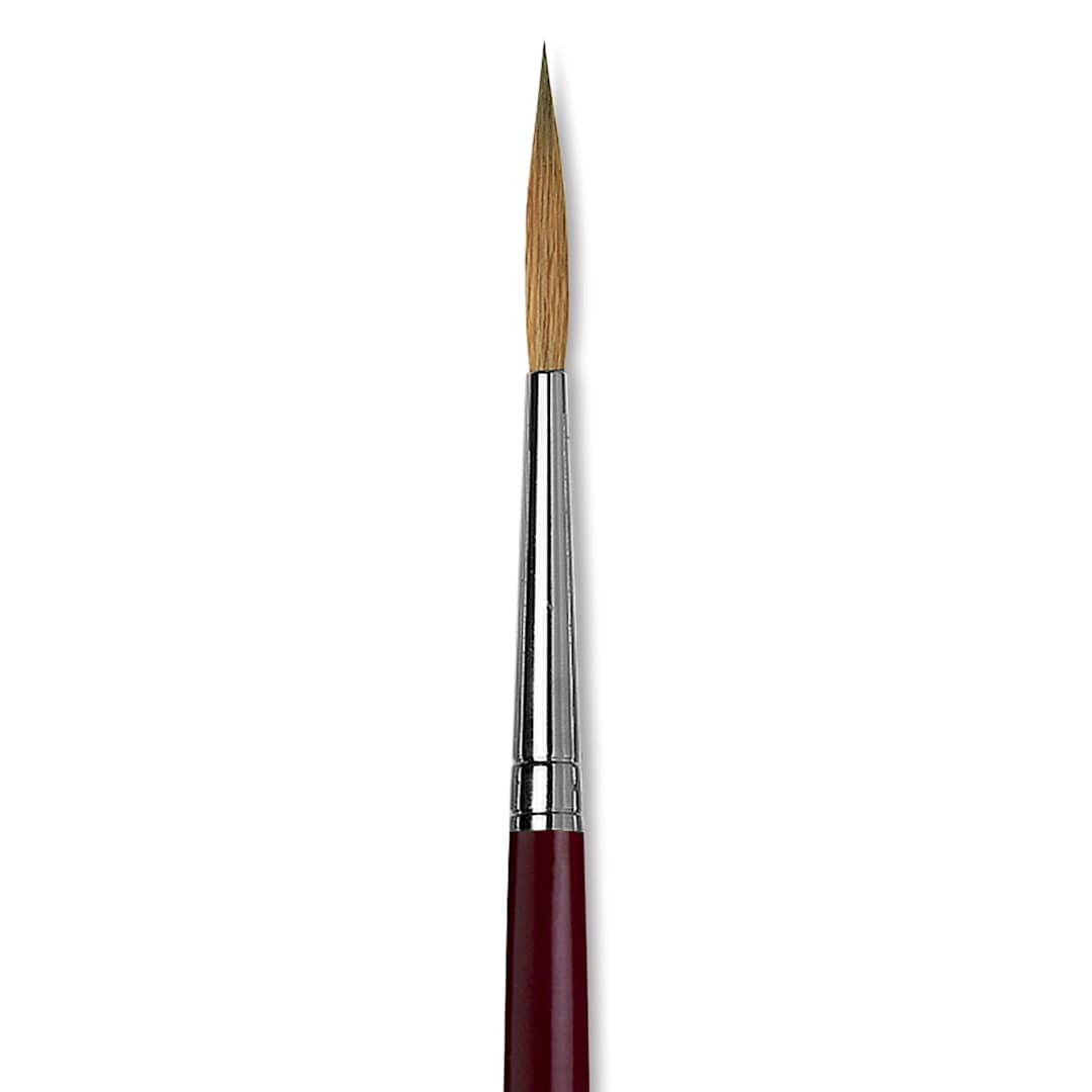 Open in modal - Da Vinci Kolinsky Red Sable Brush - Medium Pointed Liner, Long Handle, Size 8 close up