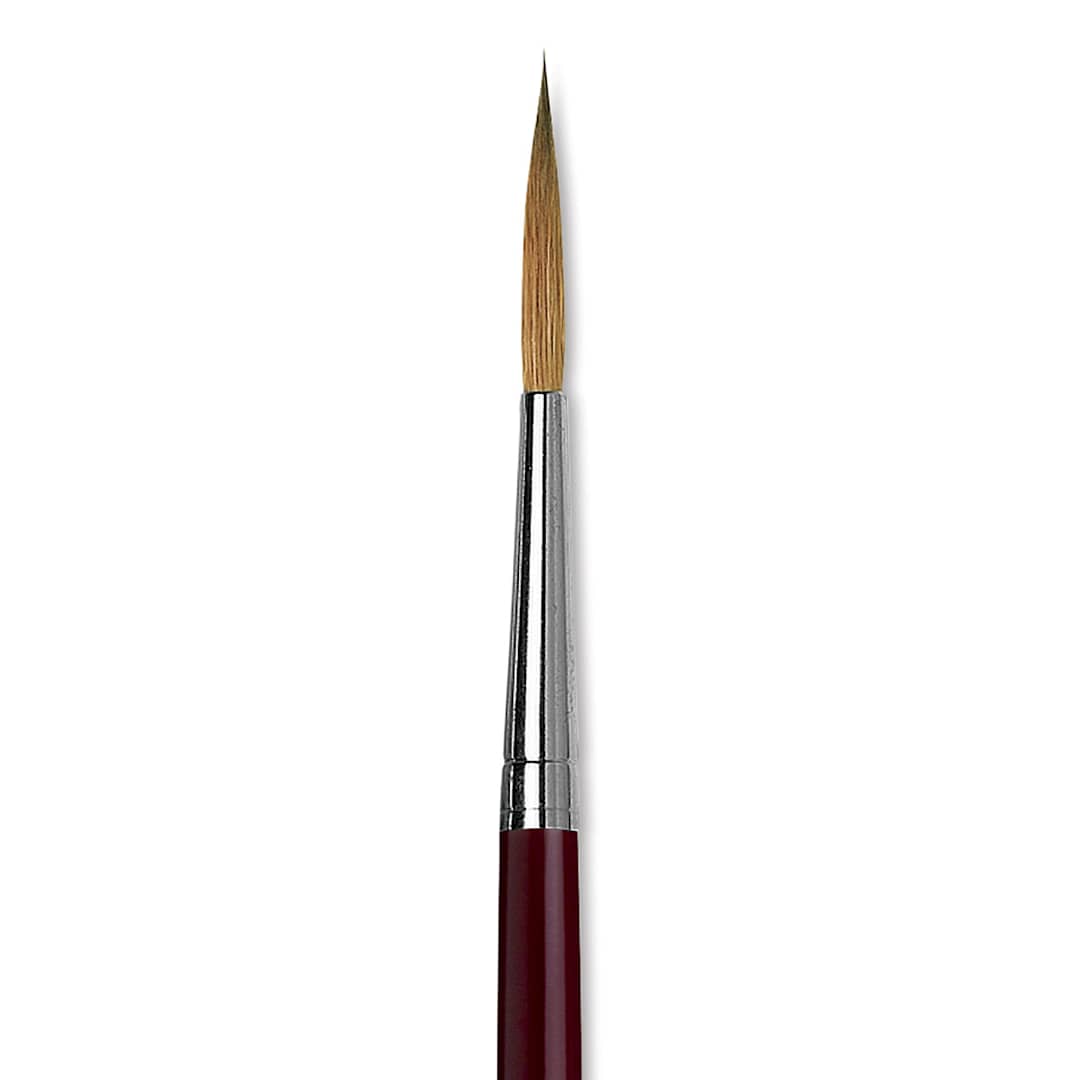 Open in modal - Da Vinci Kolinsky Red Sable Brush - Medium Pointed Liner, Long Handle, Size 10 close up