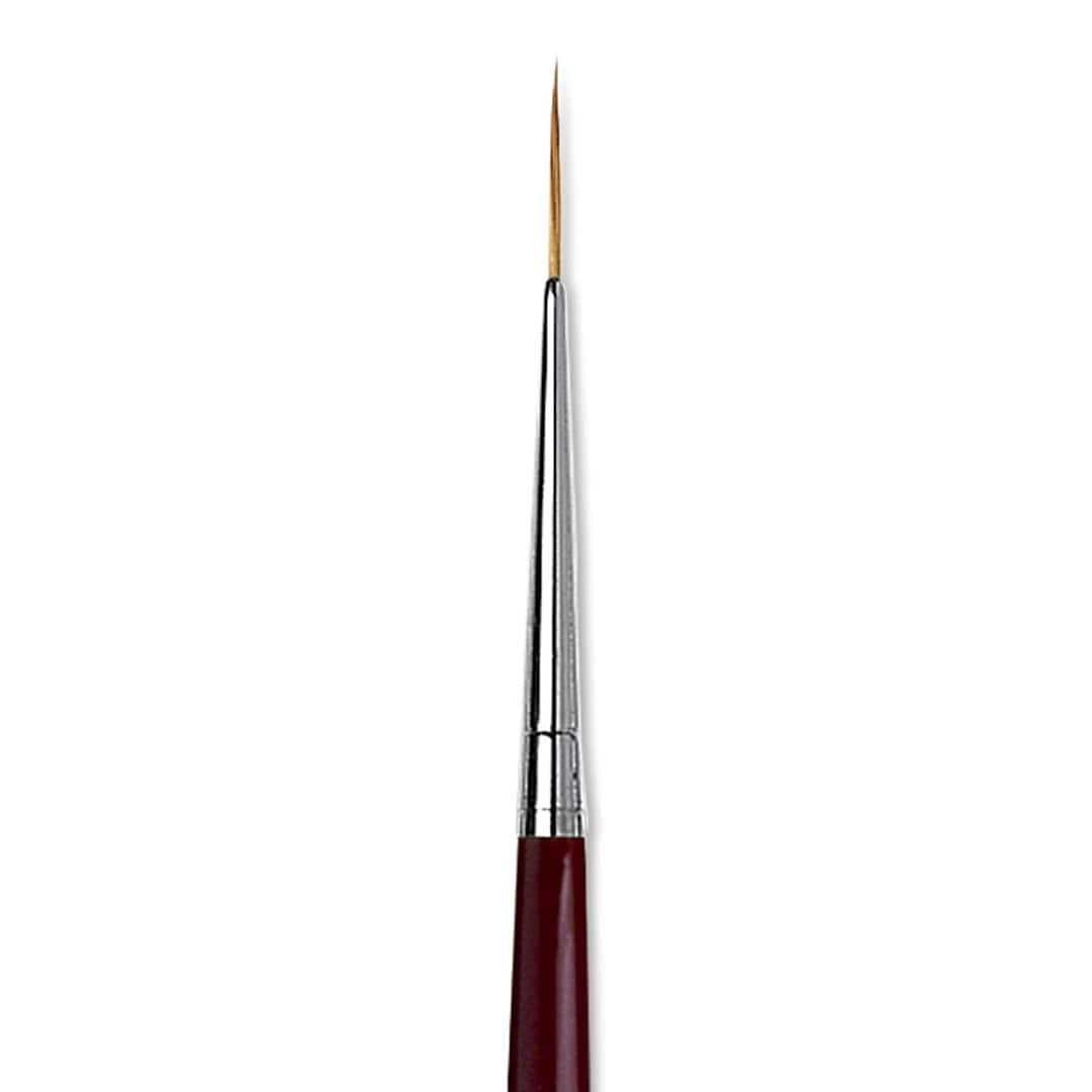 Open in modal - Da Vinci Kolinsky Red Sable Brush - Medium Pointed Liner, Long Handle, 5/0 close up