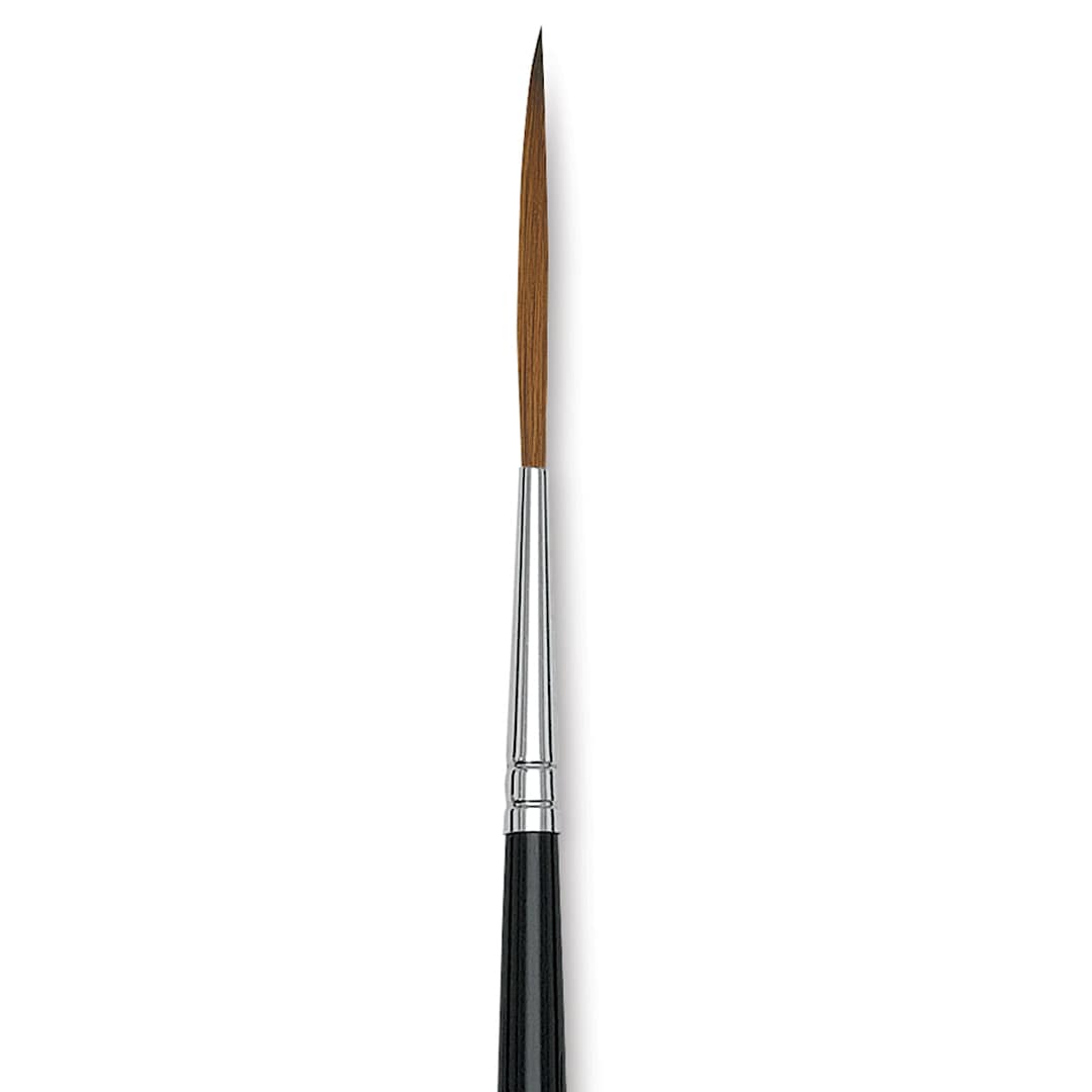 Open in modal - Da Vinci Kolinsky Red Sable Brush - Extra Long Pointed Liner, Long Handle, Size 6 close up