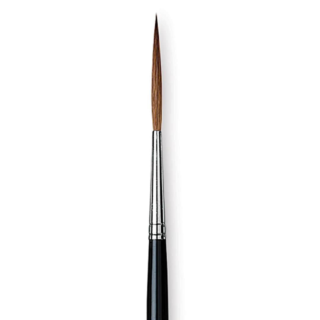 Open in modal - Da Vinci Kolinsky Red Sable Brush - Extra Long Pointed Liner, Long Handle, Size 8 close up