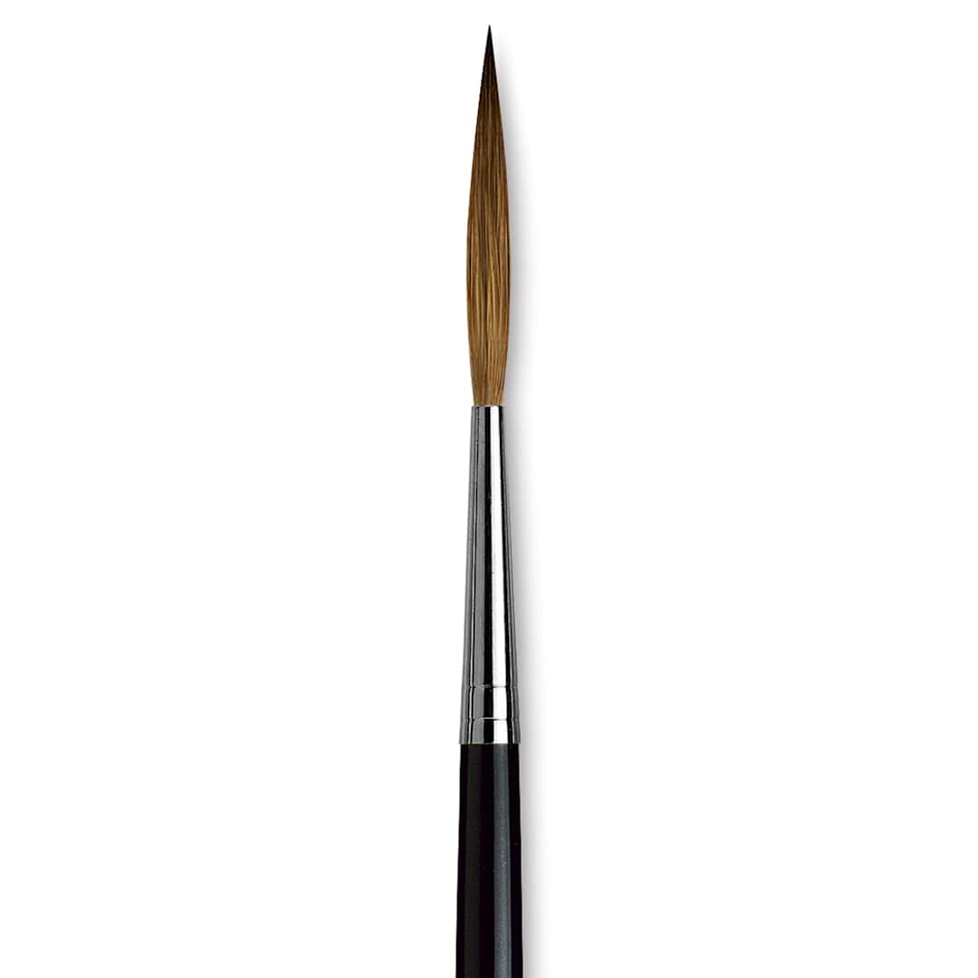 Open in modal - Da Vinci Kolinsky Red Sable Brush - Extra Long Pointed Liner, Long Handle, Size 10 close up