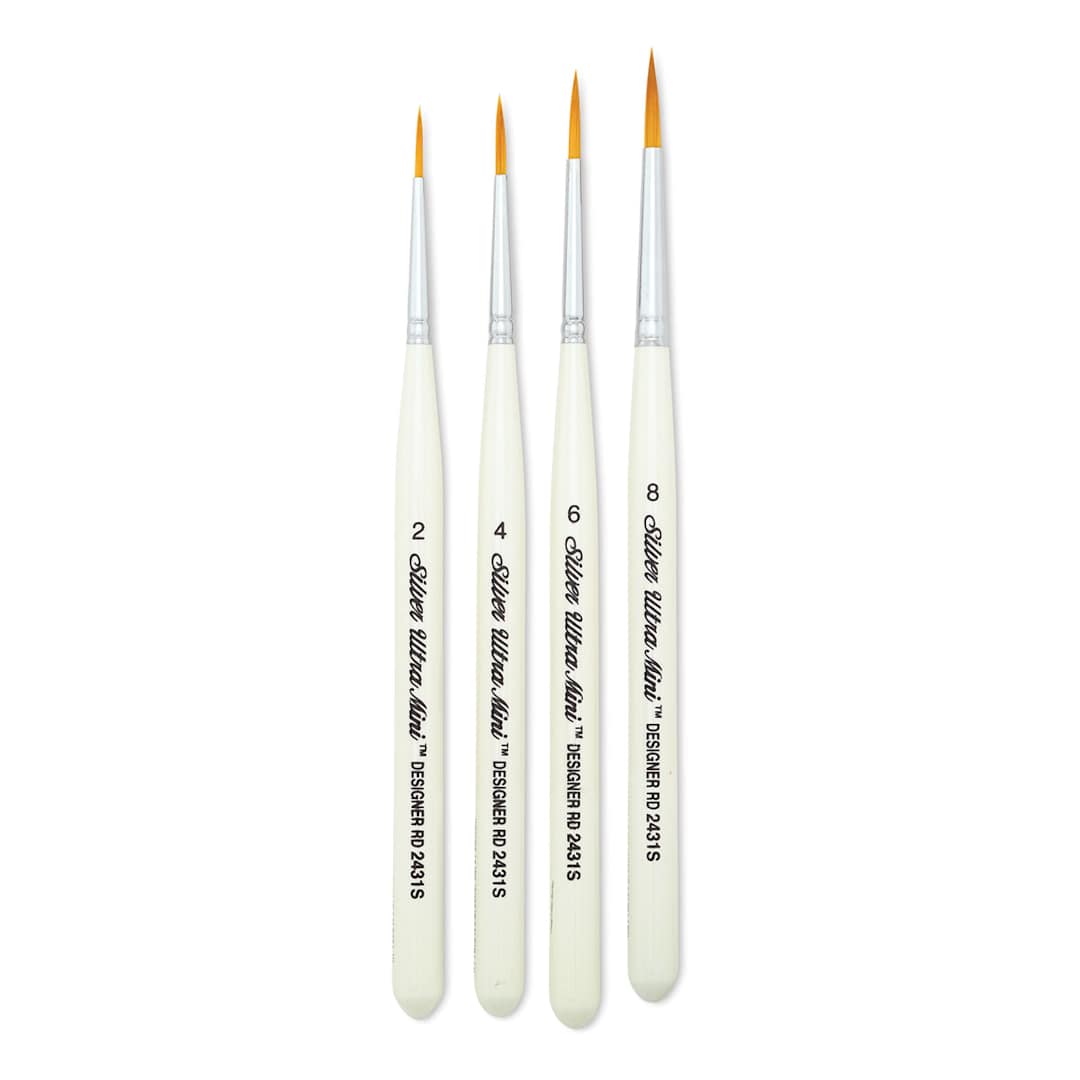Open in modal - Silver Brush Ultra-Mini Brush Set - Ultimate Round Brushes, Set of 4