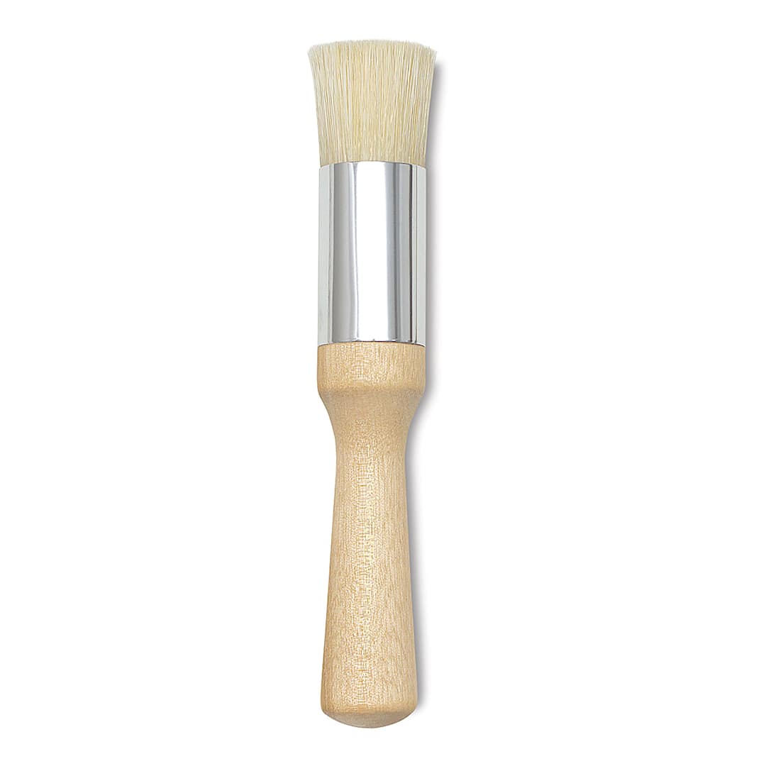 Open in modal - Blick Scholastic White Bristle Brush - Stencil Brush, 1"