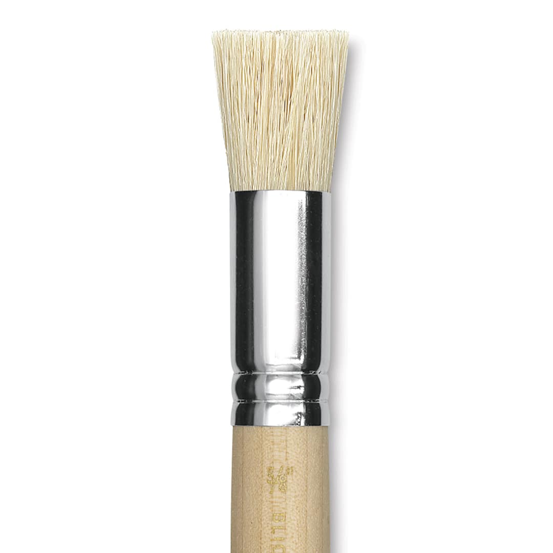 Open in modal - Blick Scholastic White Bristle Brush - Stencil Brush, 5/8" close up