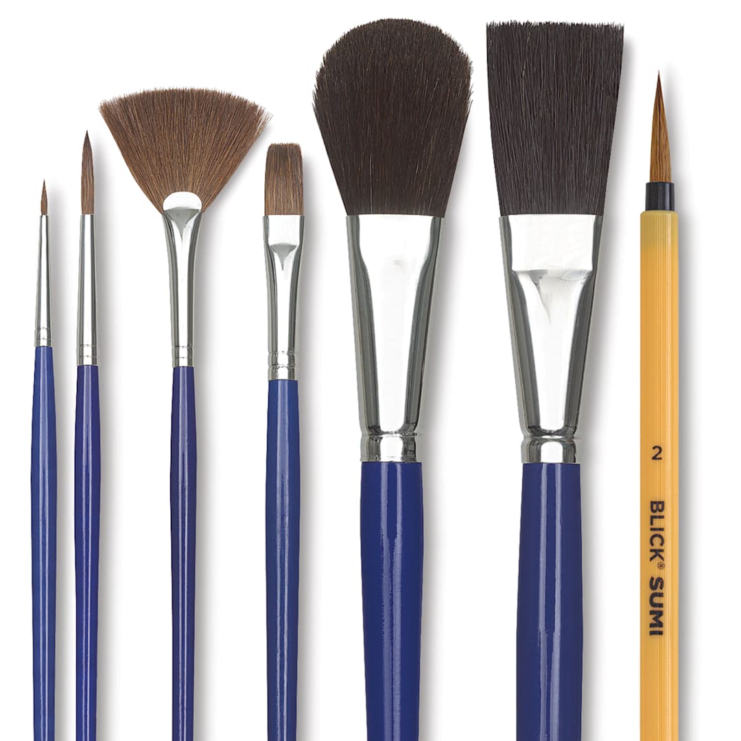Open in modal - Blick Ceramic Glaze Detail Brush Set