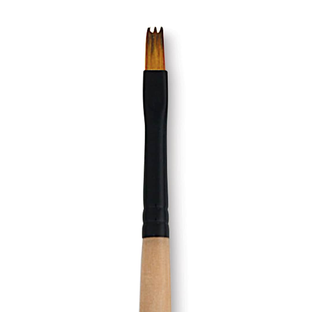 Open in modal - Dynasty Black Gold Brush - Wave, Short Handle, Size 4 close up
