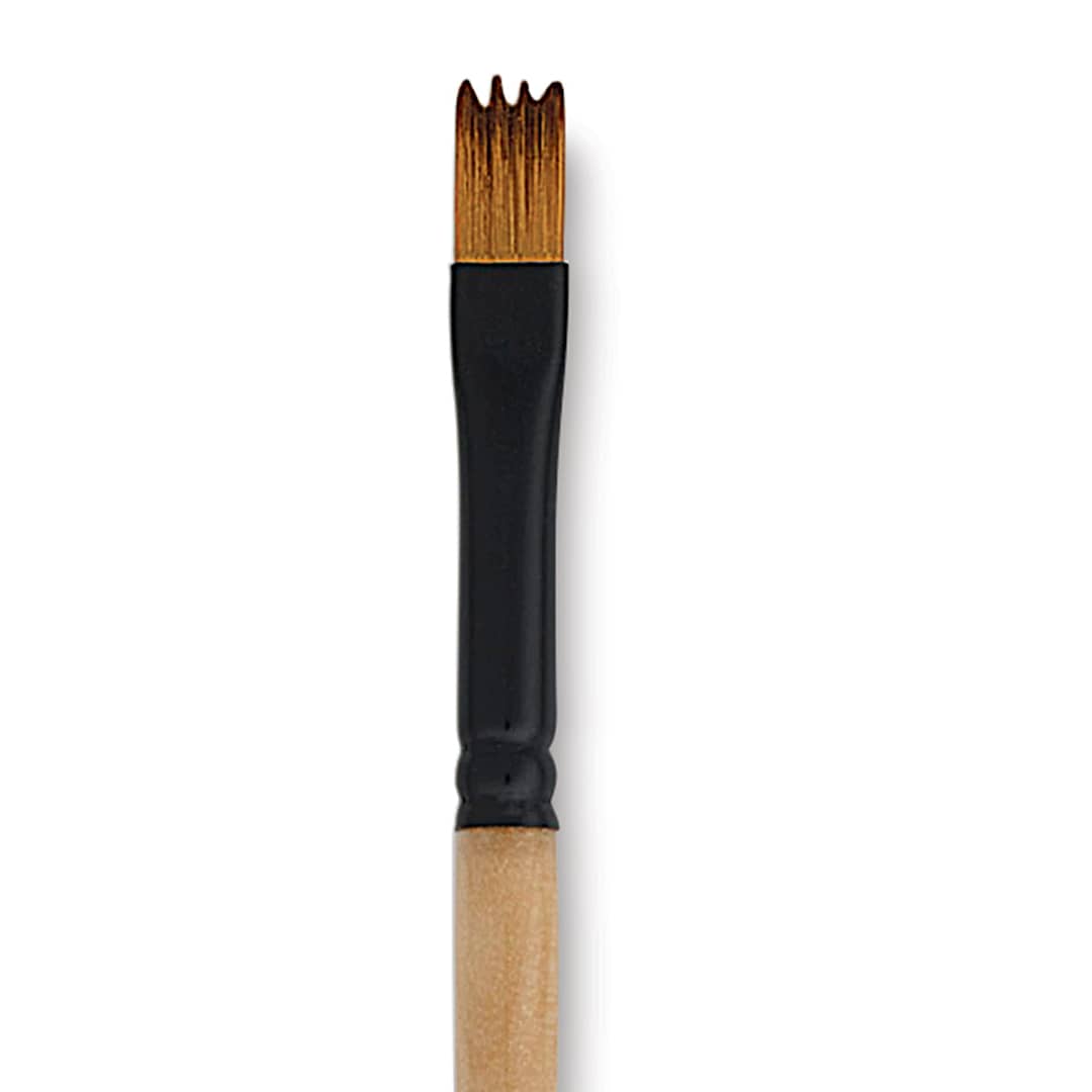 Open in modal - Dynasty Black Gold Brush - Wave, Short Handle, Size 8 close up