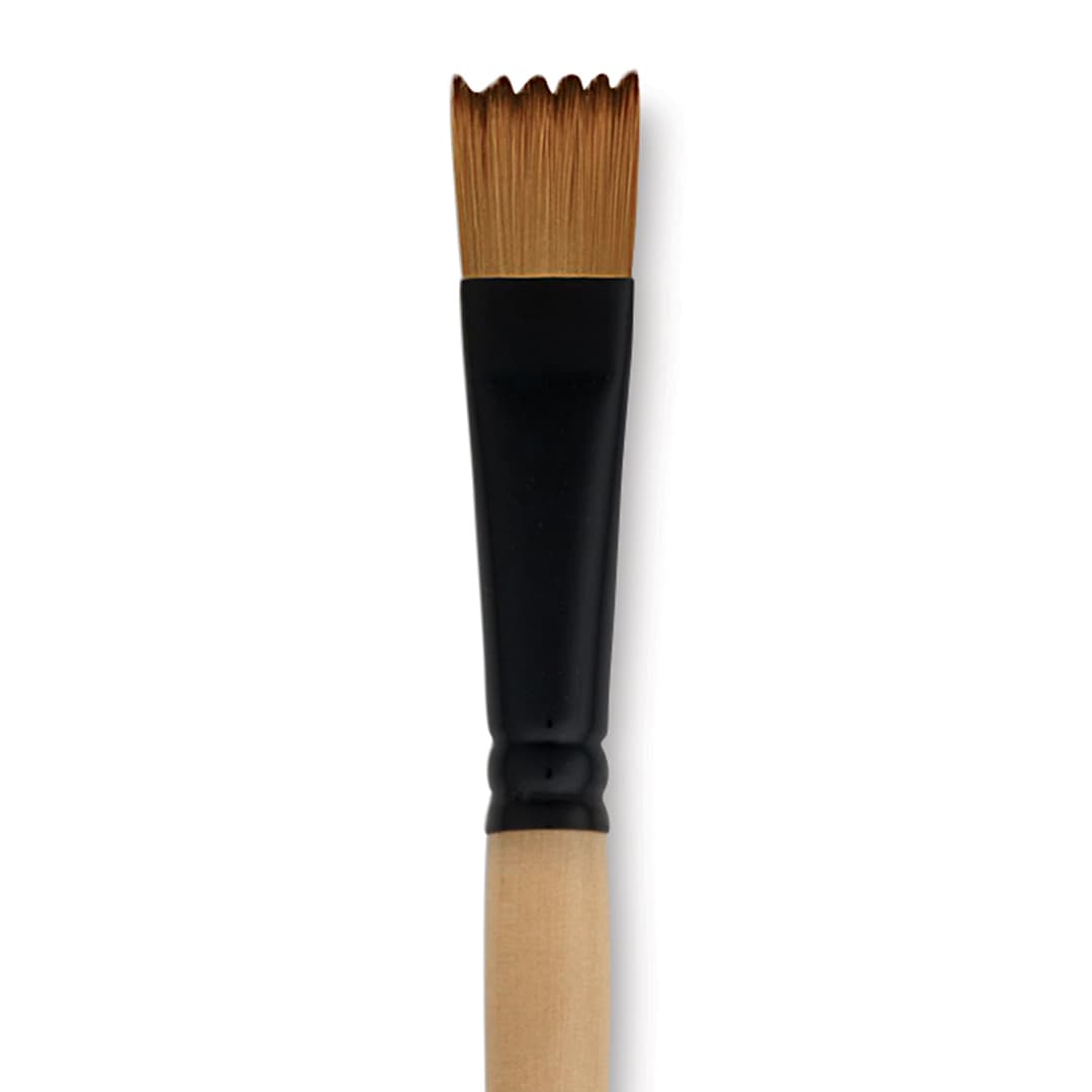 Open in modal - Dynasty Black Gold Brush - Wave, Short Handle, Size 16 close up