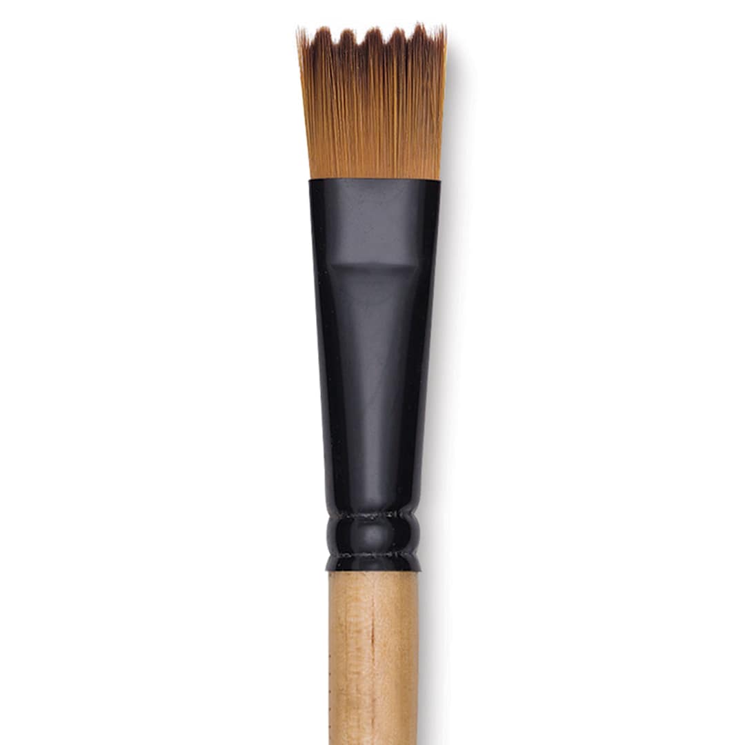 Open in modal - Dynasty Black Gold Brush - Wave, Short Handle, Size 18 close up