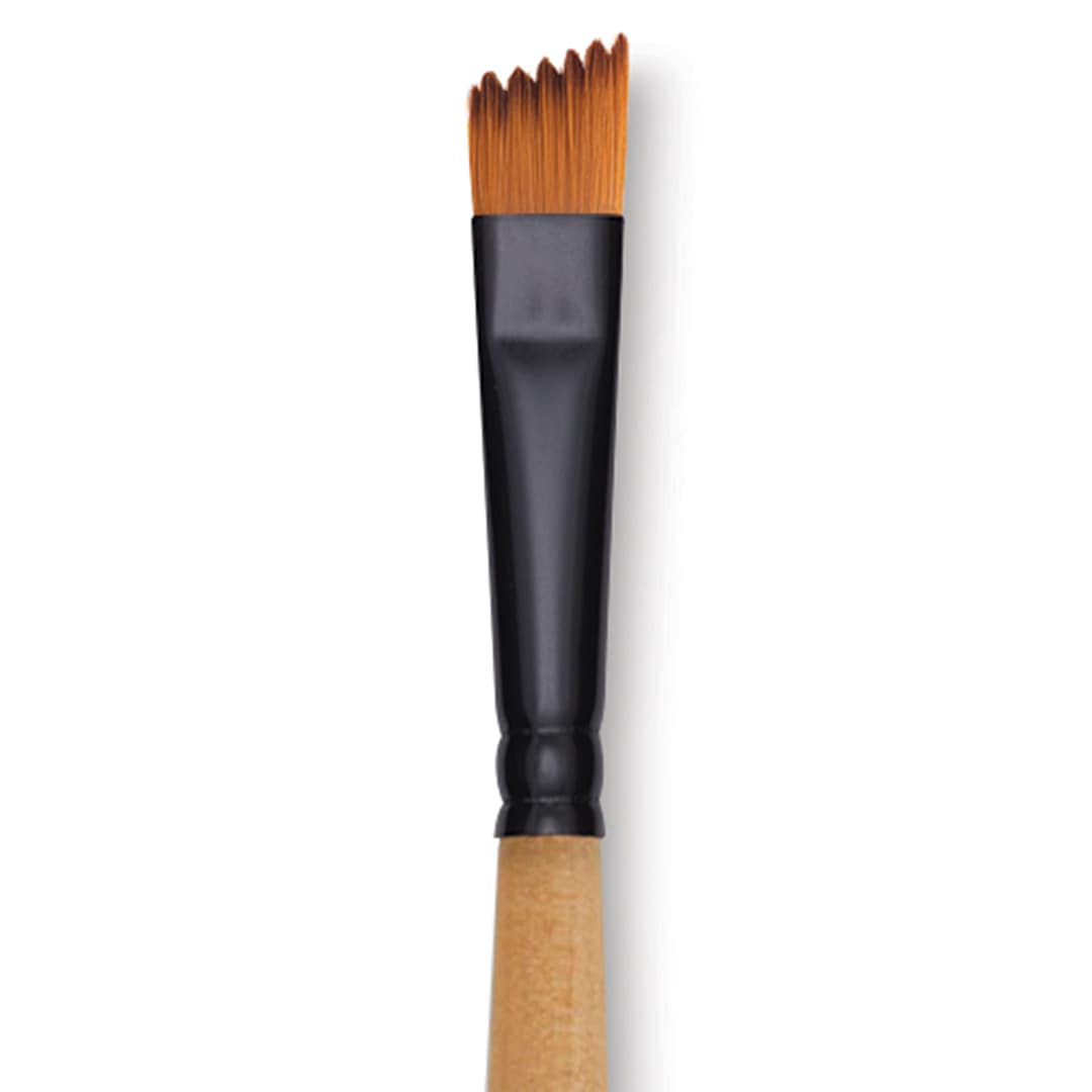 Open in modal - Dynasty Black Gold Brush - Wave Angle, Short Handle, 1/4" close up