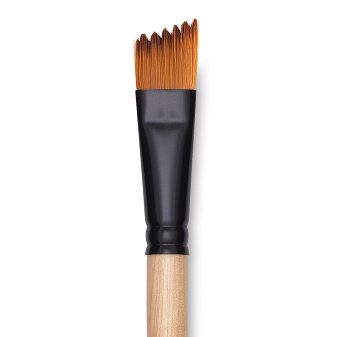 Open in modal - Dynasty Black Gold Brush - Wave Angle, Short Handle, 3/4" close up