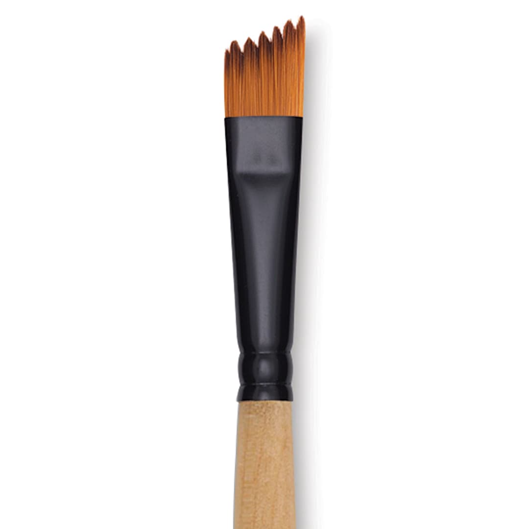 Open in modal - Dynasty Black Gold Brush - Wave Angle, Short Handle, 3/8" close up