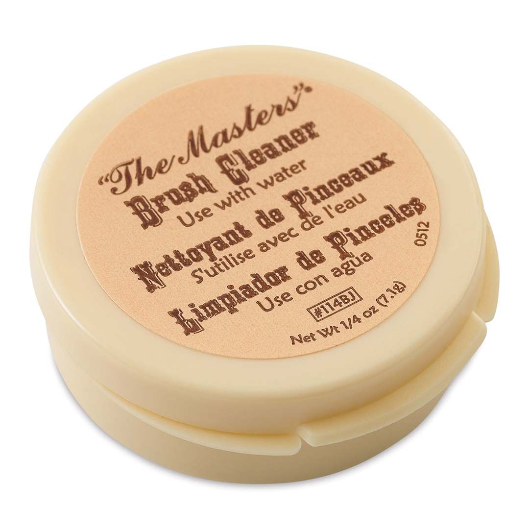 Open in modal - The Masters Brush Cleaner and Preserver - Travel Size, 0.25 oz. Top of closed tub. 