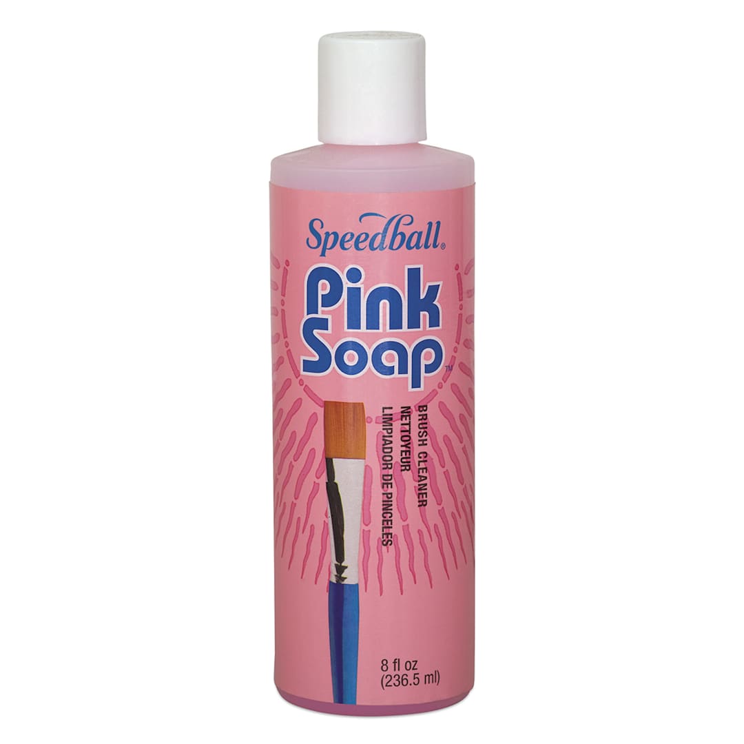 Open in modal - Pink Soap Artist Brush Cleaner - front of 8 oz bottle