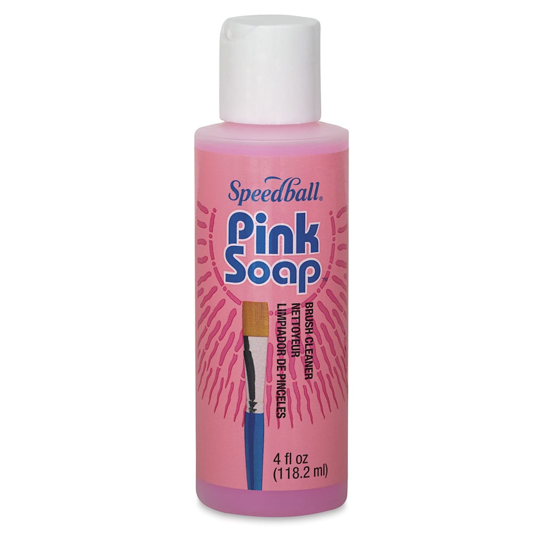 Open in modal - Pink Soap Artist Brush Cleaner - front of 4 oz bottle