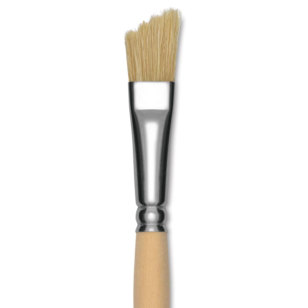 Open in modal - Dynasty Encaustic Brush - Wave Angle, Size 1/2", close-up