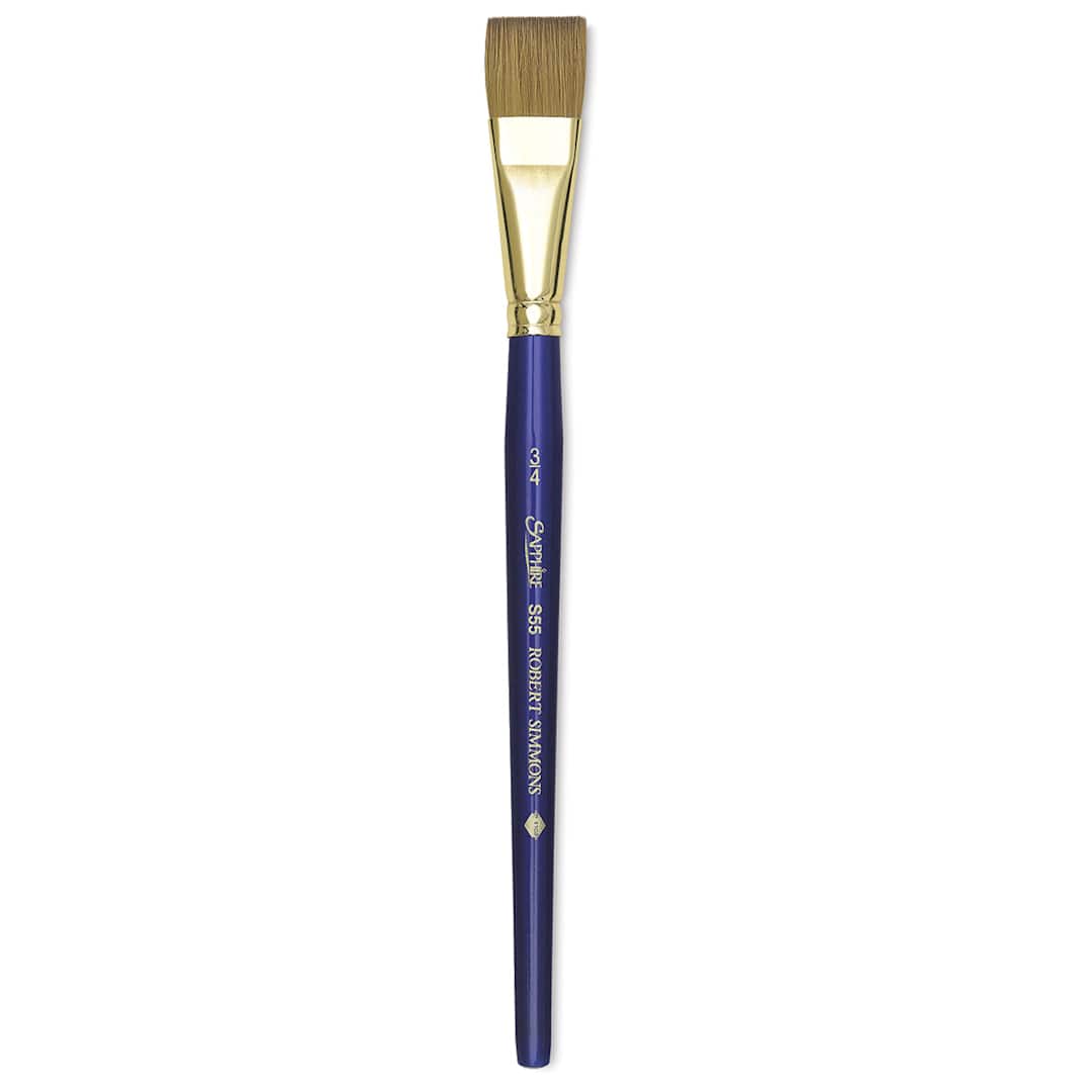Open in modal - Robert Simmons Sapphire Brush - Flat Wash Brush shown upright