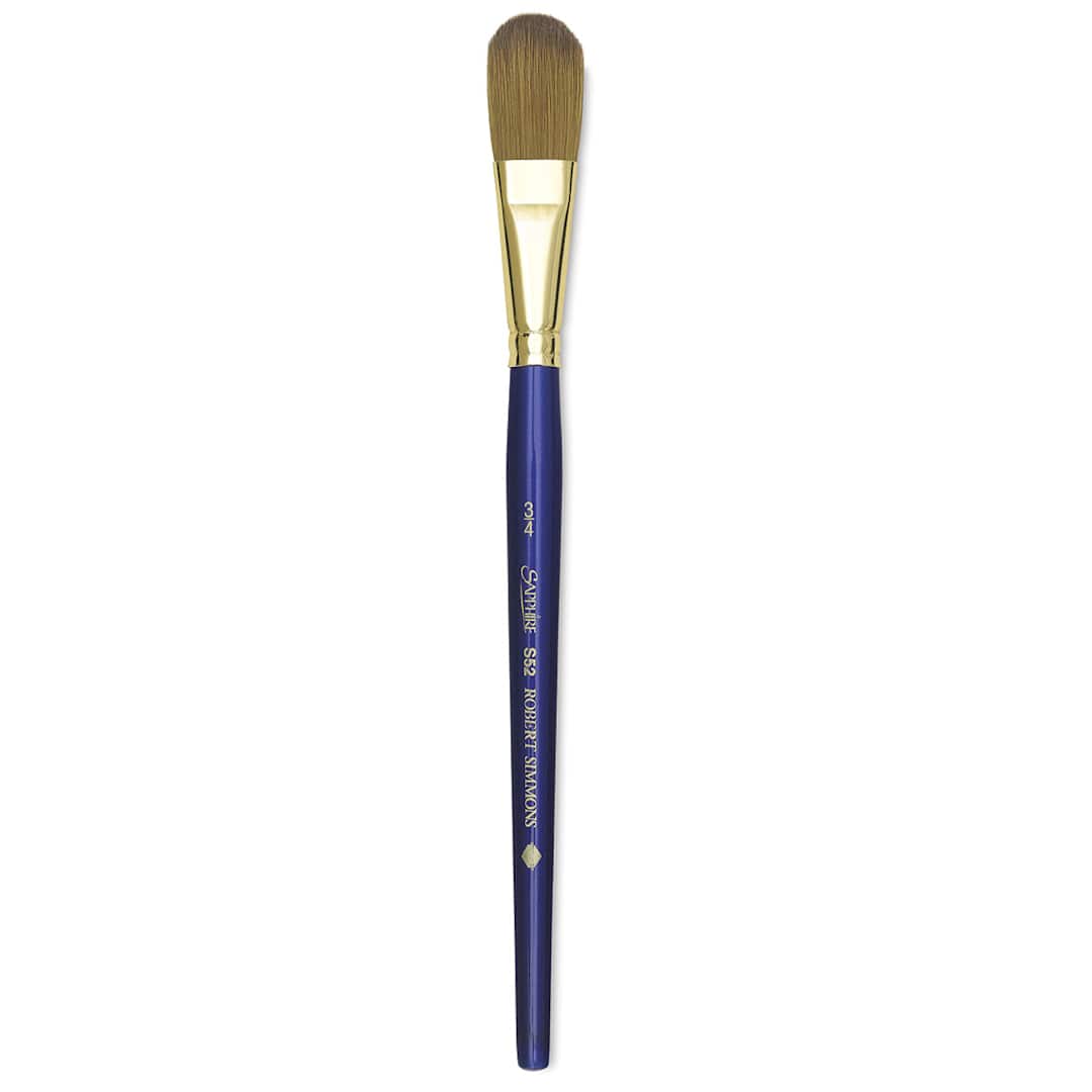 Open in modal - Robert Simmons Sapphire Brush - Oval Wash Brush shown upright