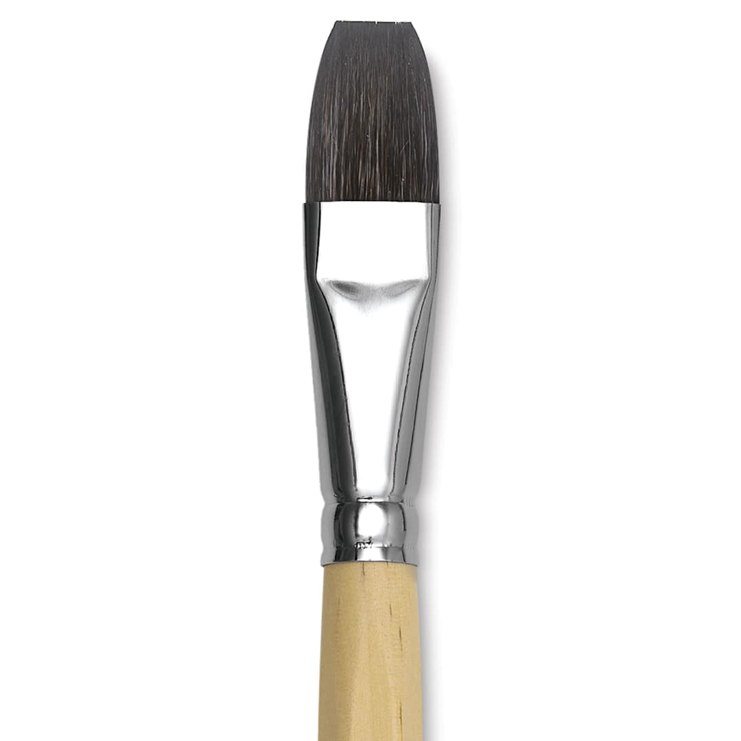 Open in modal - Da Vinci Petit Gris Pur Blue Squirrel Brush - Flat Wash, Short Handle, Size 16