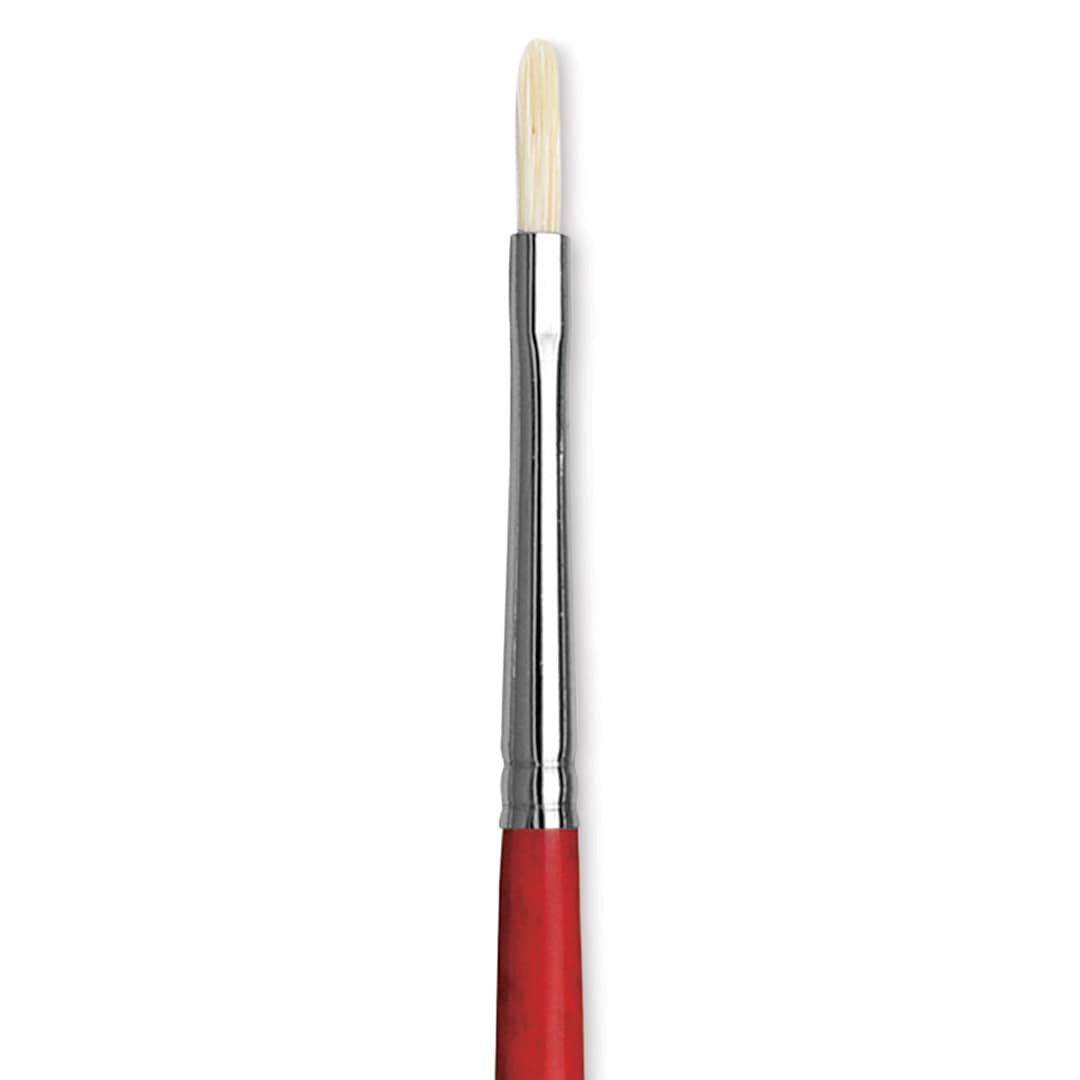 Open in modal - Da Vinci Maestro 2 Hog Bristle Brush - Short Filbert, Long Handle, Size 1 close up