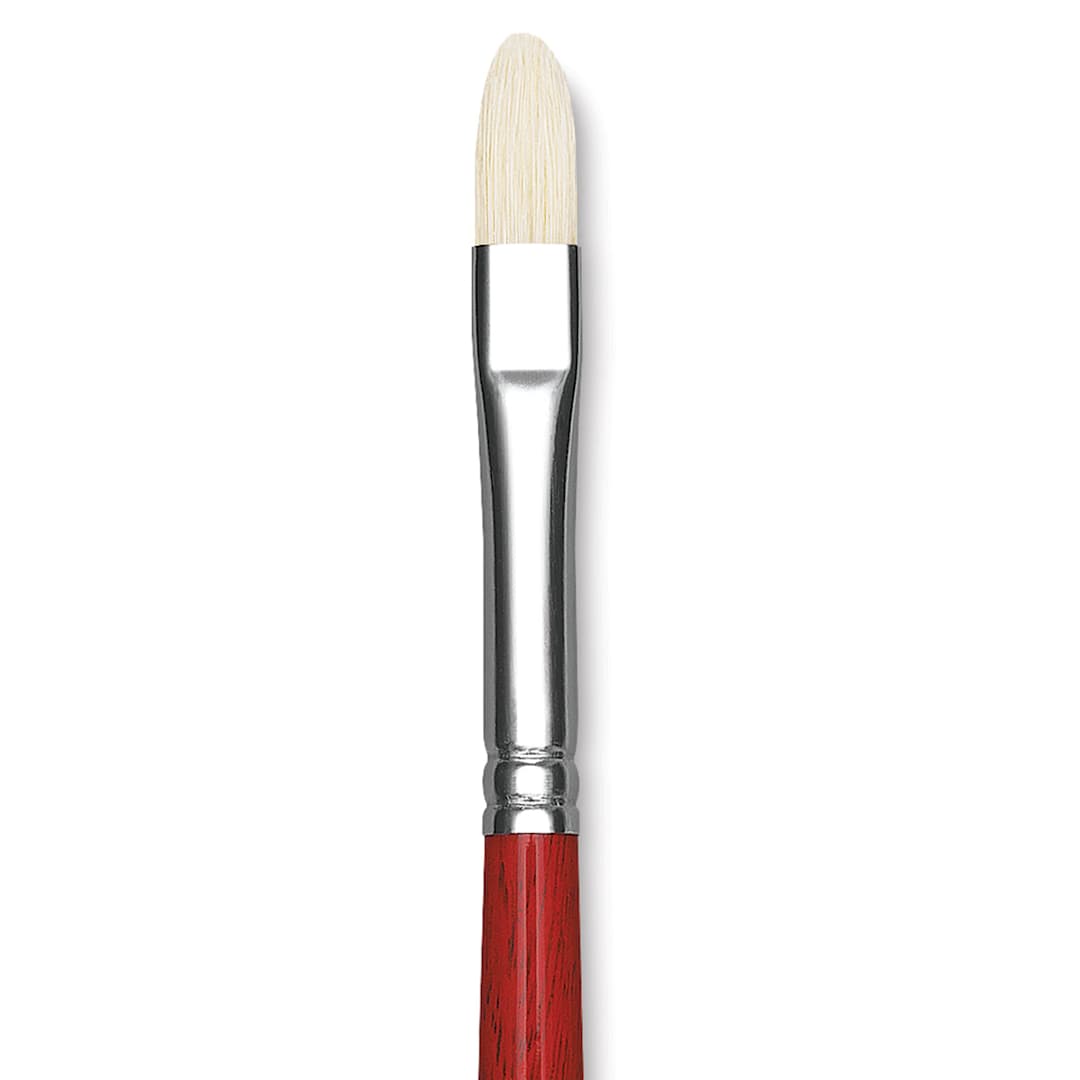 Open in modal - Da Vinci Maestro 2 Hog Bristle Brush - Short Filbert, Long Handle, Size 4 close up