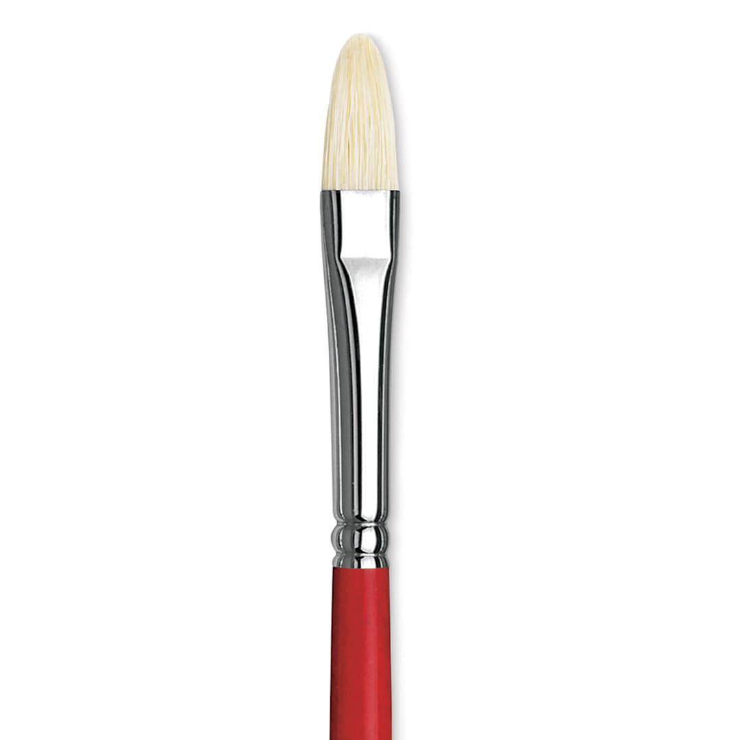 Open in modal - Da Vinci Maestro 2 Hog Bristle Brush - Short Filbert, Long Handle, Size 5 close up