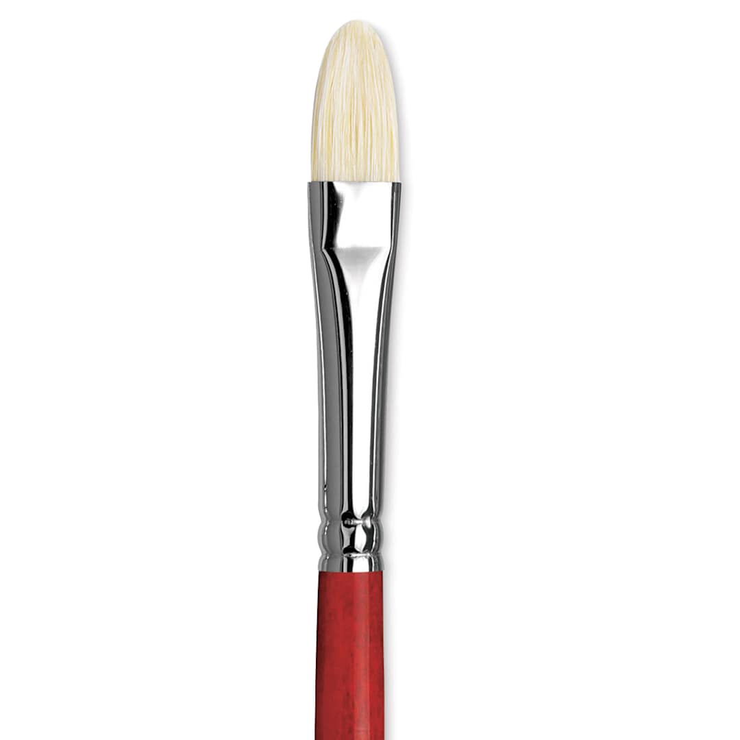 Open in modal - Da Vinci Maestro 2 Hog Bristle Brush - Short Filbert, Long Handle, Size 6 close up