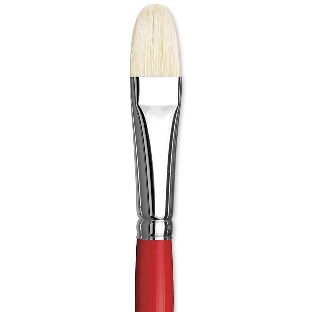 Open in modal - Da Vinci Maestro 2 Hog Bristle Brush - Short Filbert, Long Handle, Size 10 close up